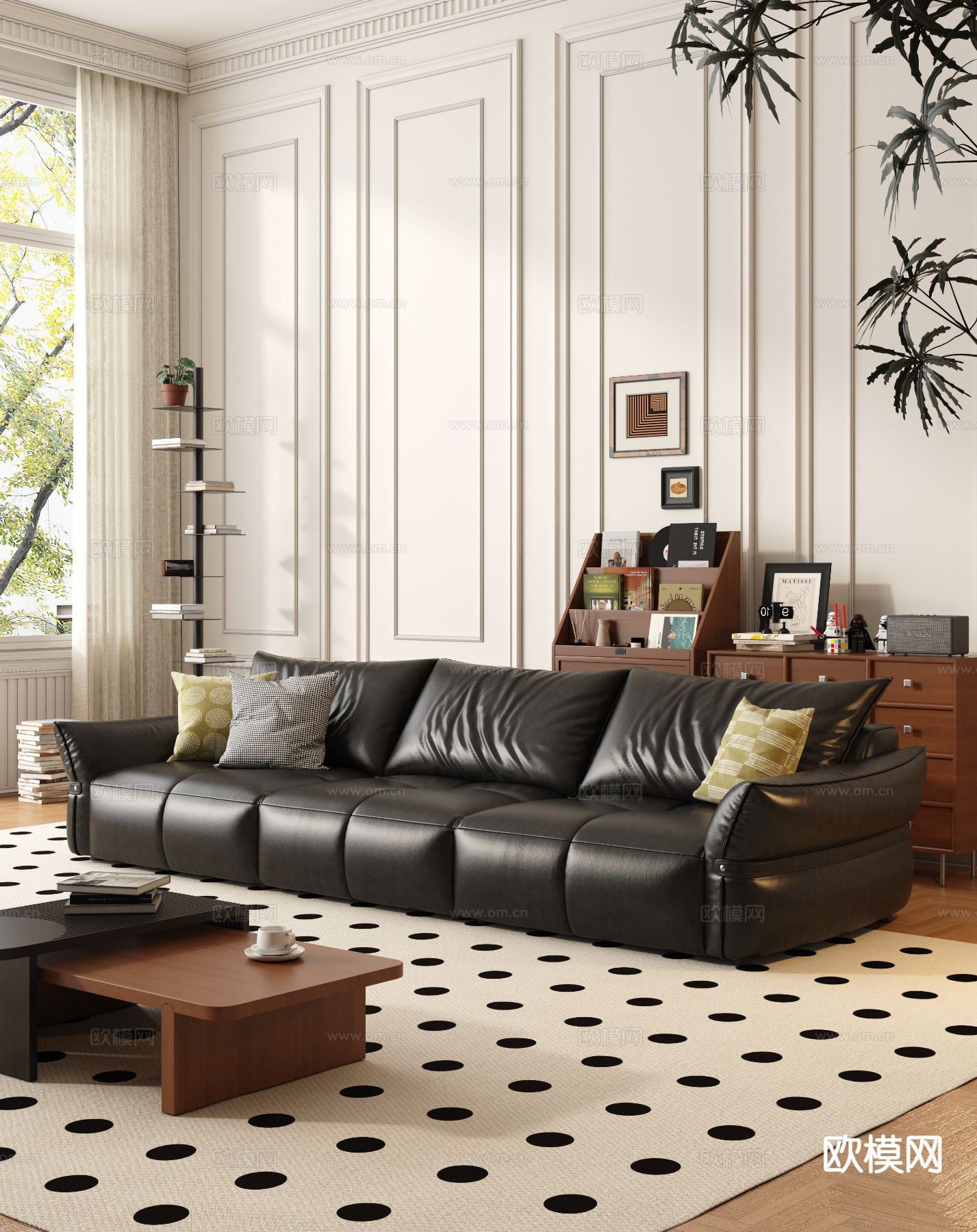 中古风三人沙发 皮沙发3d模型下载