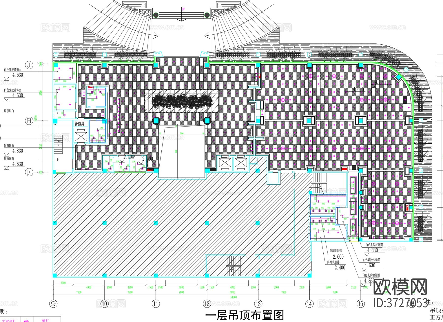 宴会厅平面图 宴会厅平面布局 宴会厅平面布置 宴会厅cad施工图