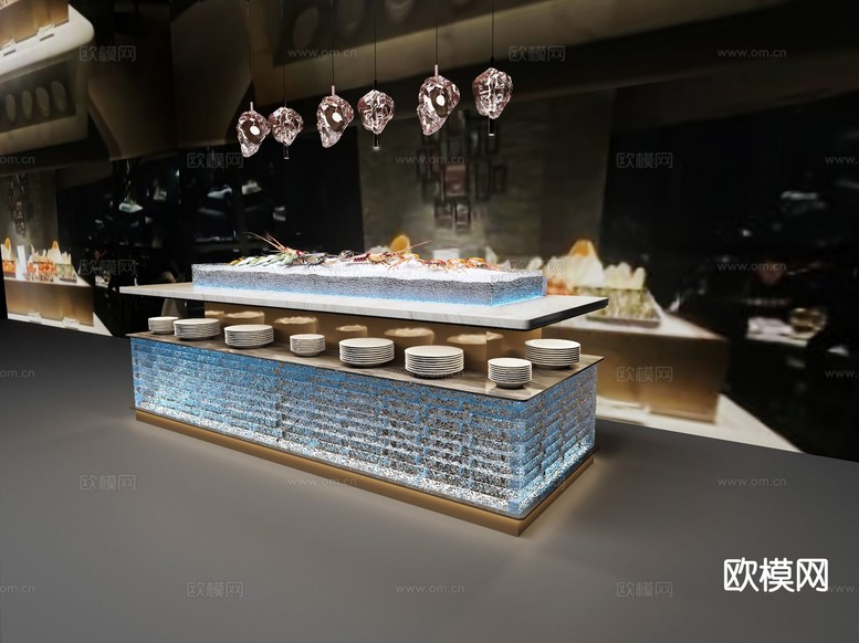 自助海鮮臺(tái) 自助餐臺(tái)3d模型下載(渲染圖2)