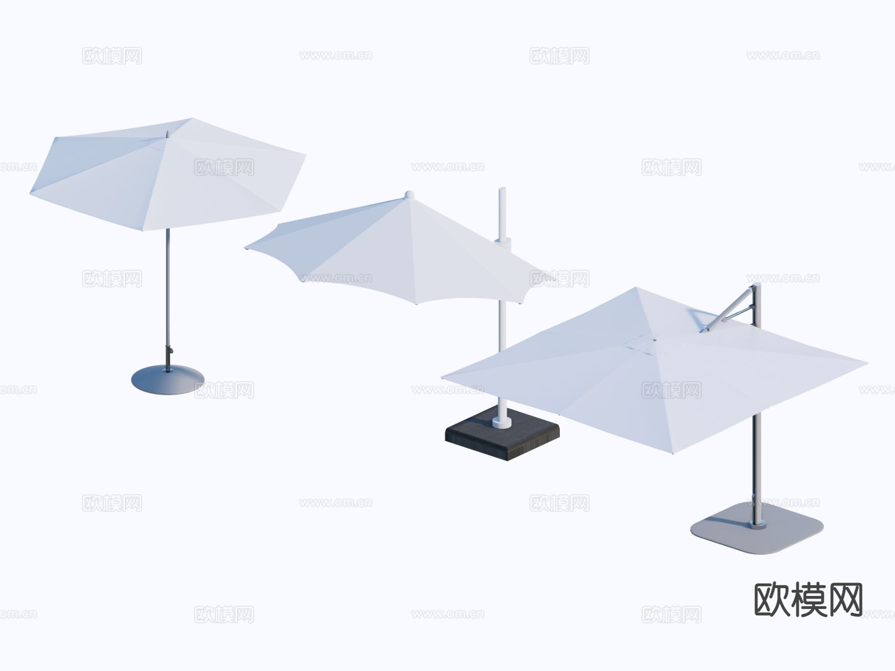 现代户外伞 遮阳伞 方伞 直杆伞3d模型