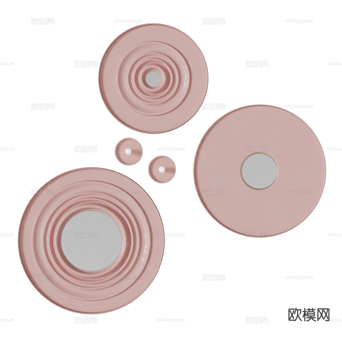 圆形镜子 装饰镜 浴室镜3d模型