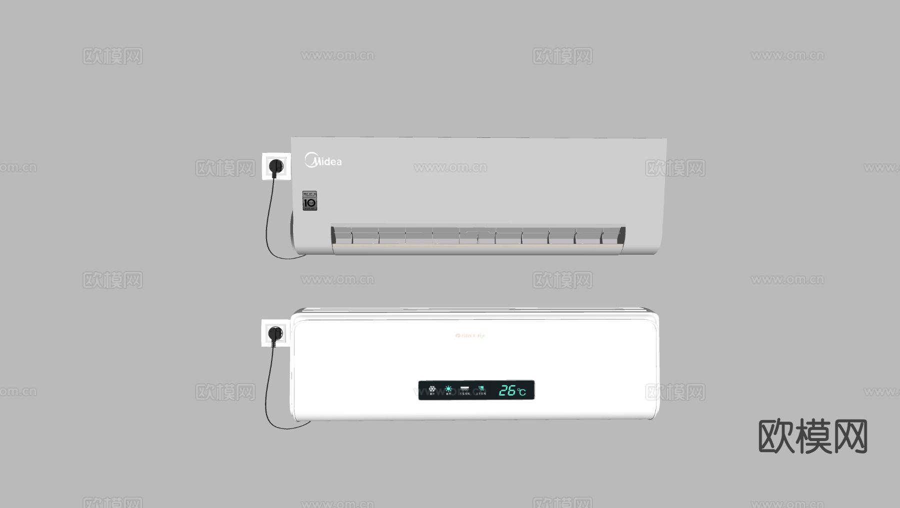 空调挂机 壁挂空调su模型