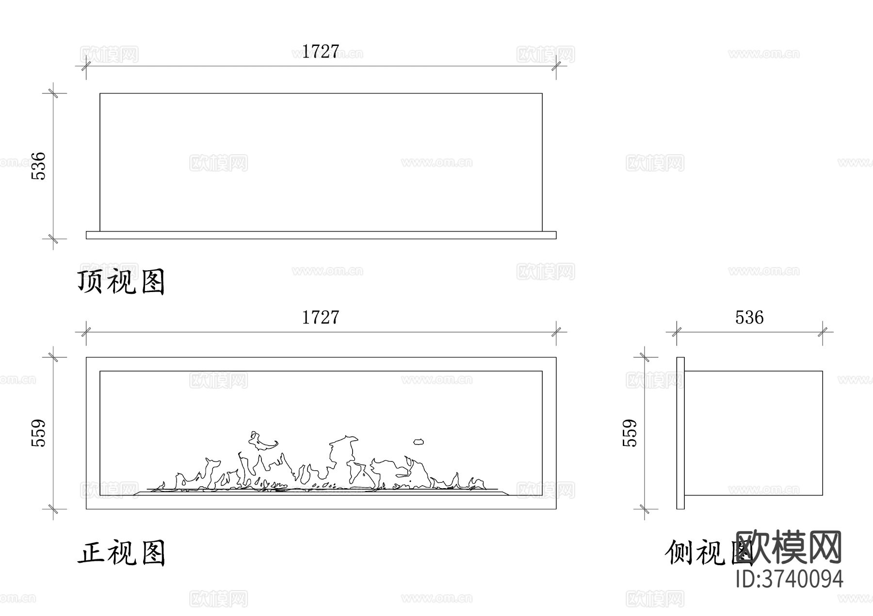 壁炉设计cad平面图