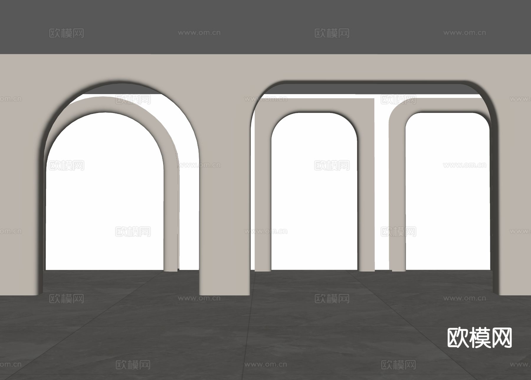 现代门套 门洞 弧形门 拱门 拱形门su模型