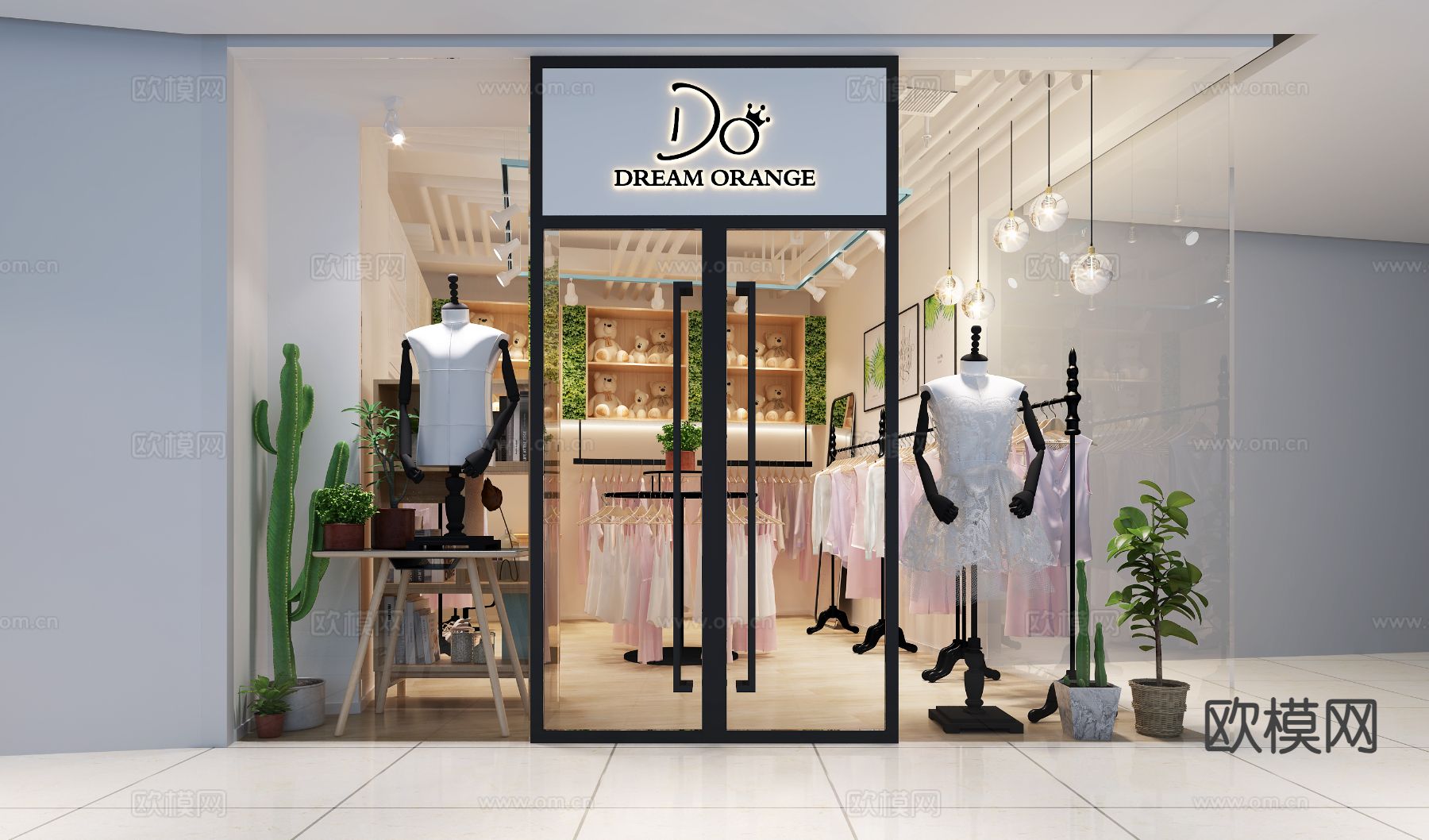 服装店门头 店铺门面3d模型