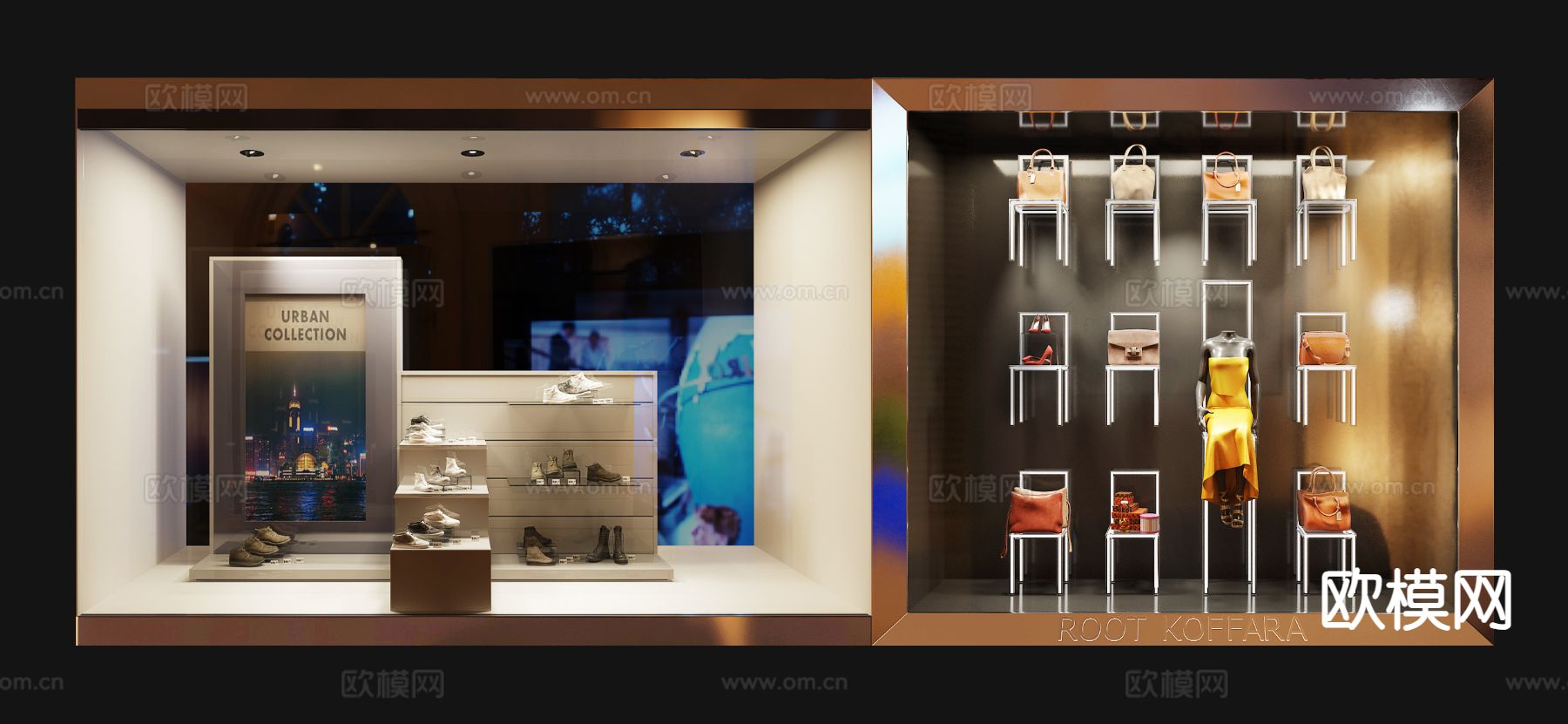 鞋店橱窗 商业橱窗3d模型