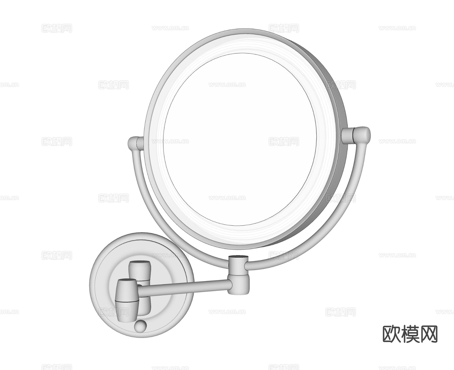伸缩化妆镜 化妆镜 卫浴镜su模型