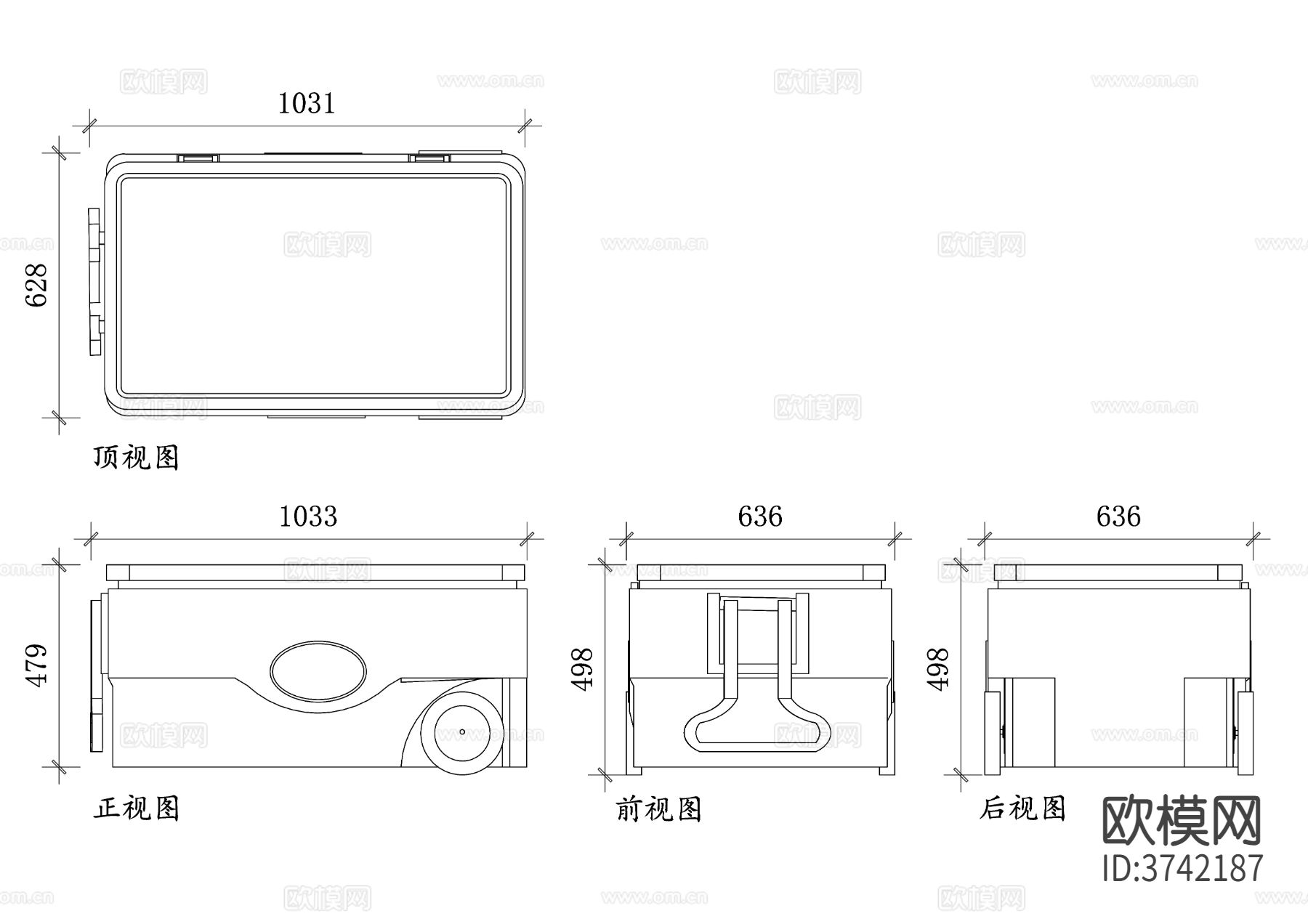 冰柜轮子cad平面图下载