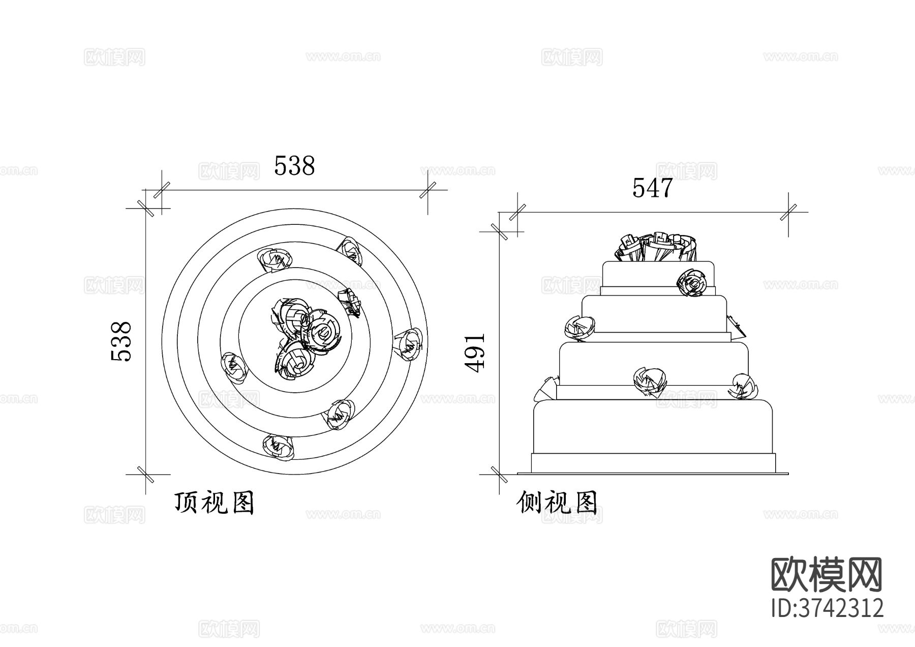 蛋糕甜品种类cad平面图