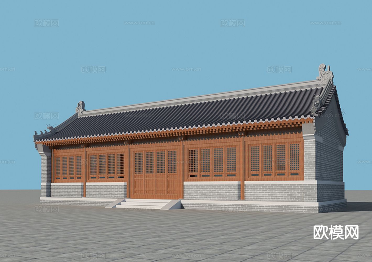 中式古建 寺庙3d模型