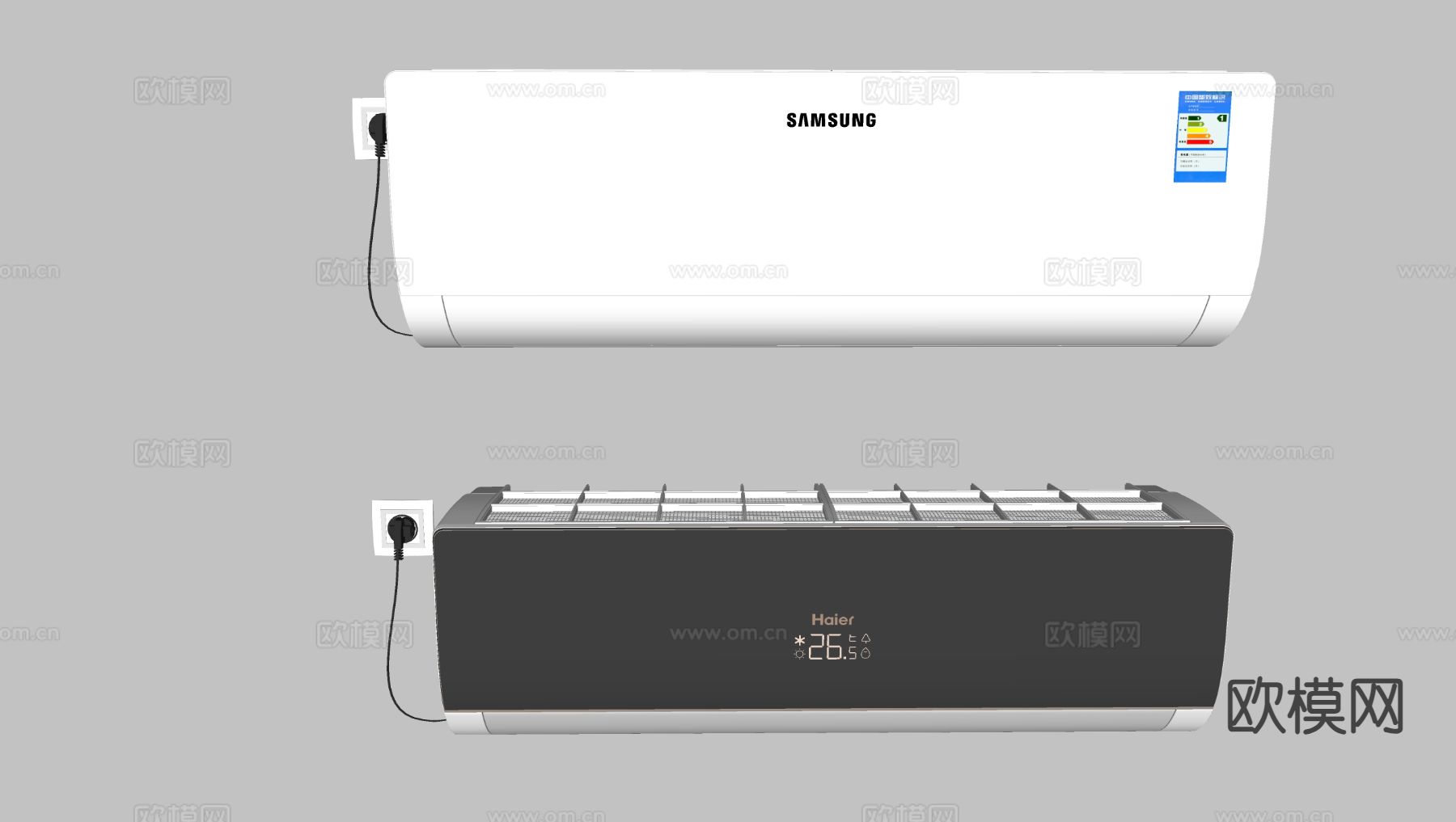 空调挂机 壁挂空调su模型