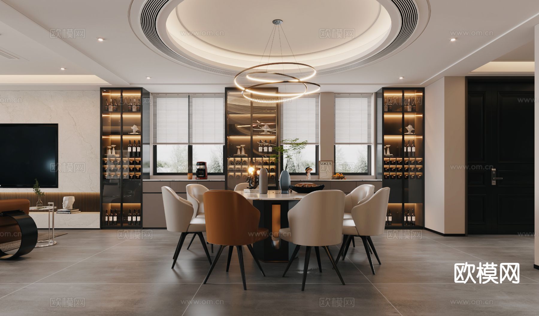 现代餐厅su模型