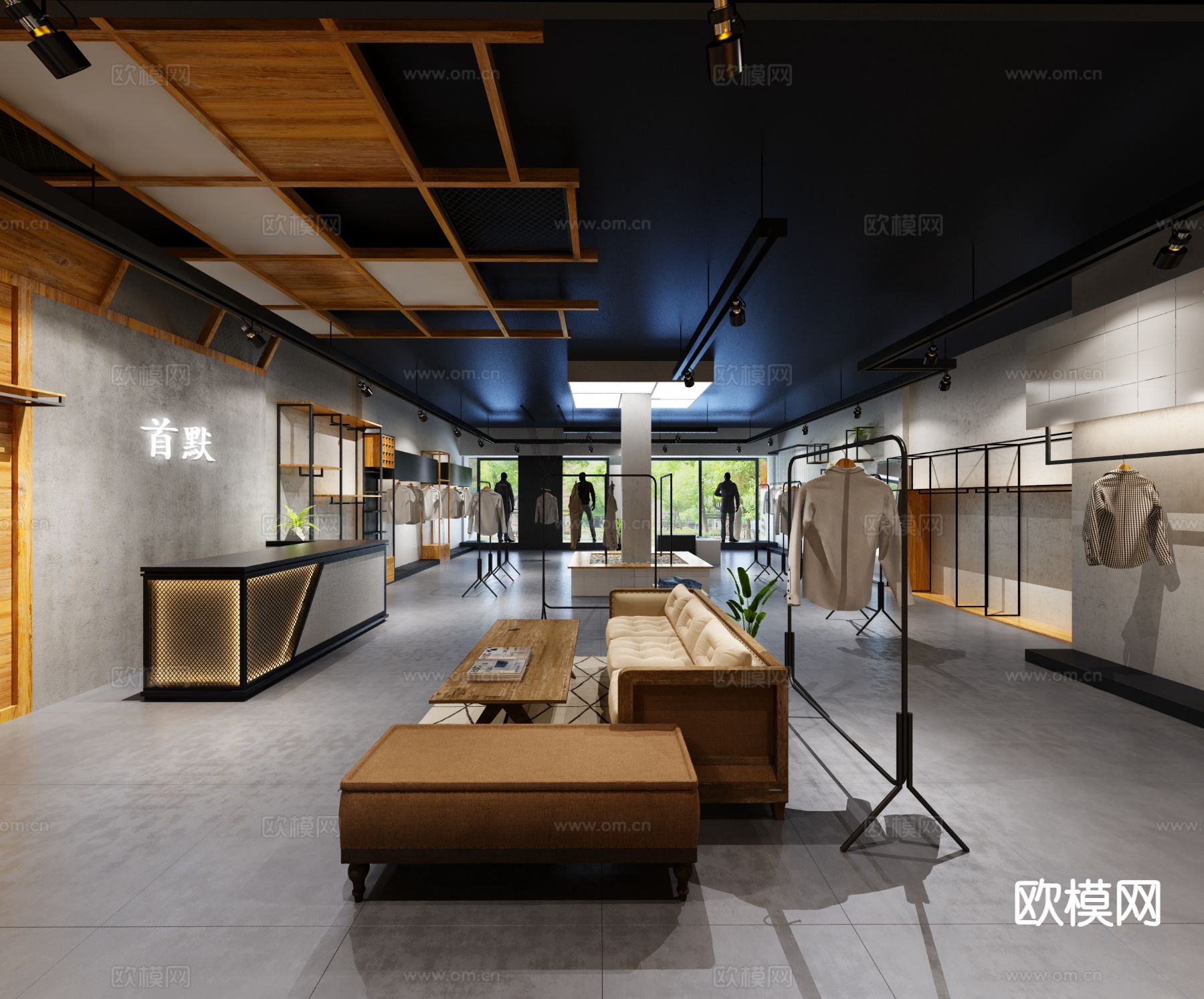 工业风服装店 买手店3d模型