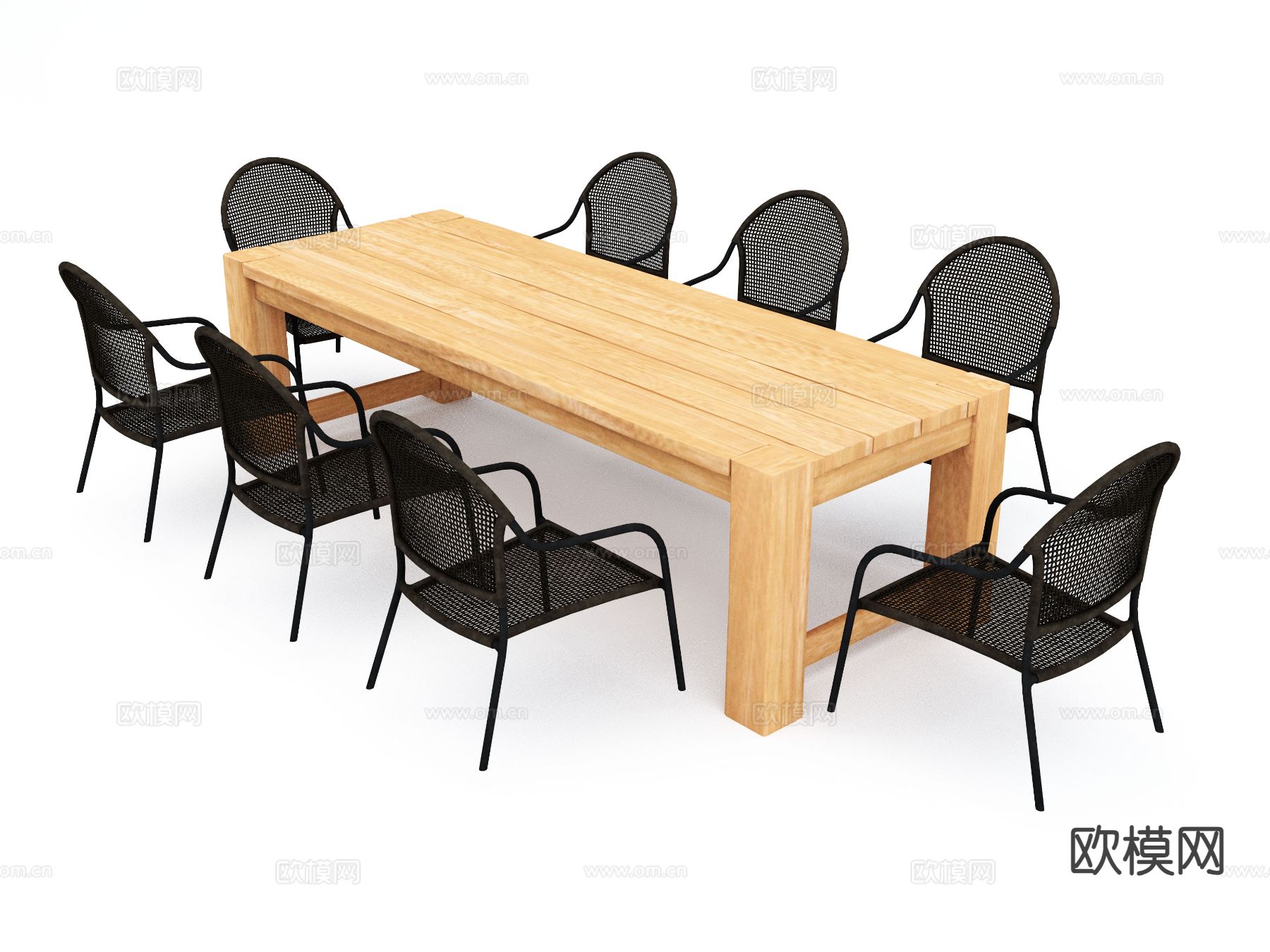 现代户外桌椅3d模型下载