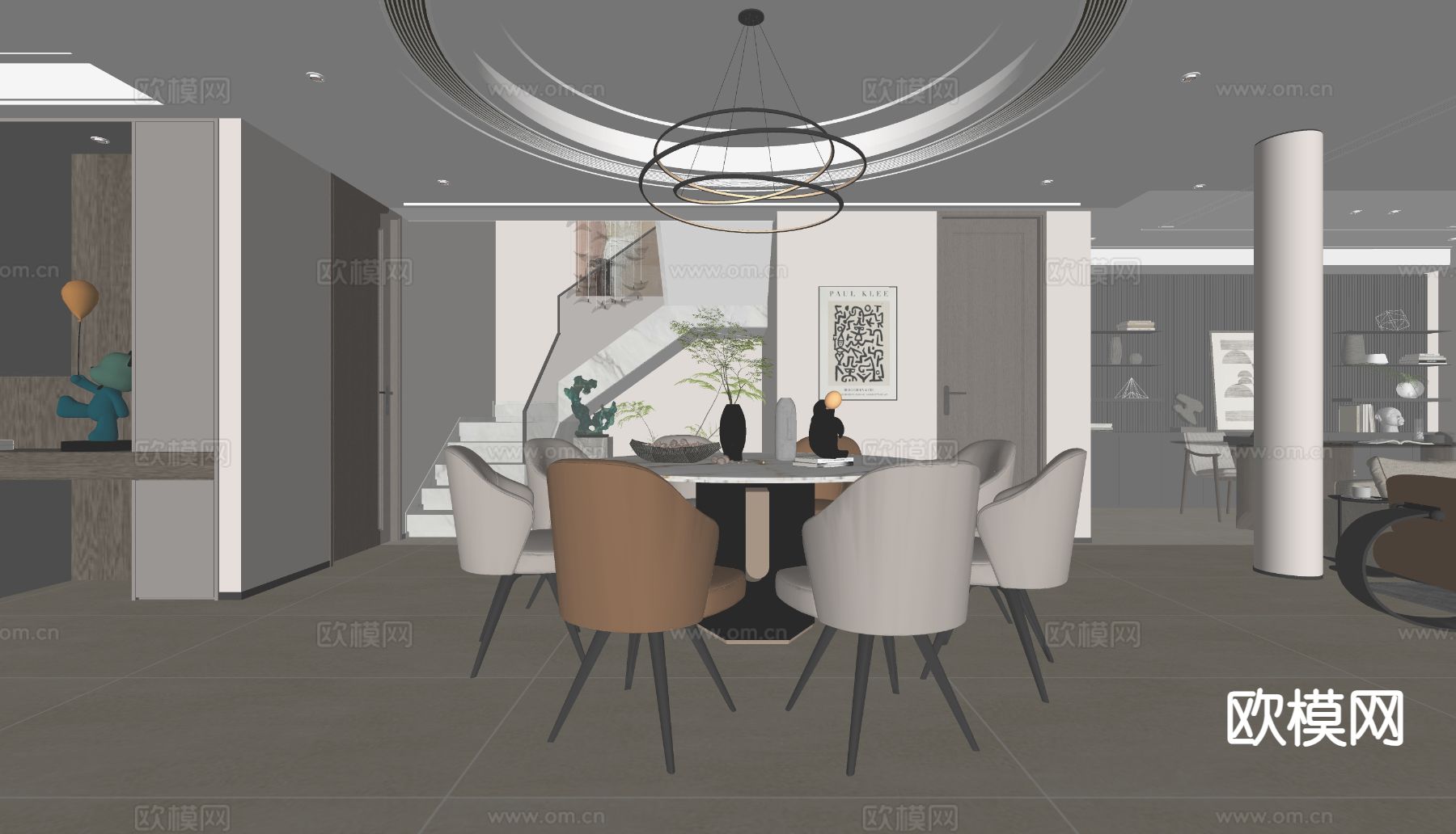 现代餐厅su模型