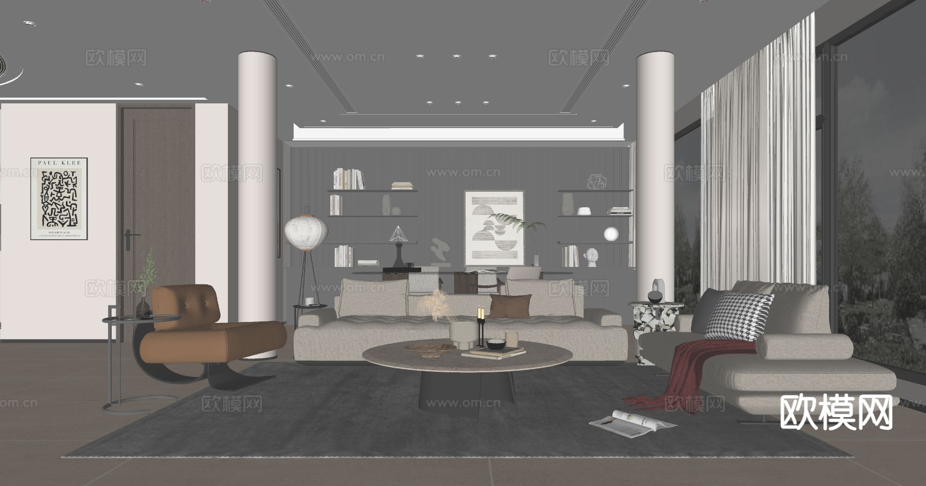 现代客餐厅su模型