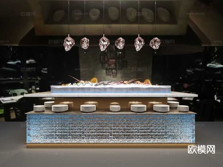 自助海鮮臺(tái) 自助餐臺(tái)3d模型下載(渲染圖1)