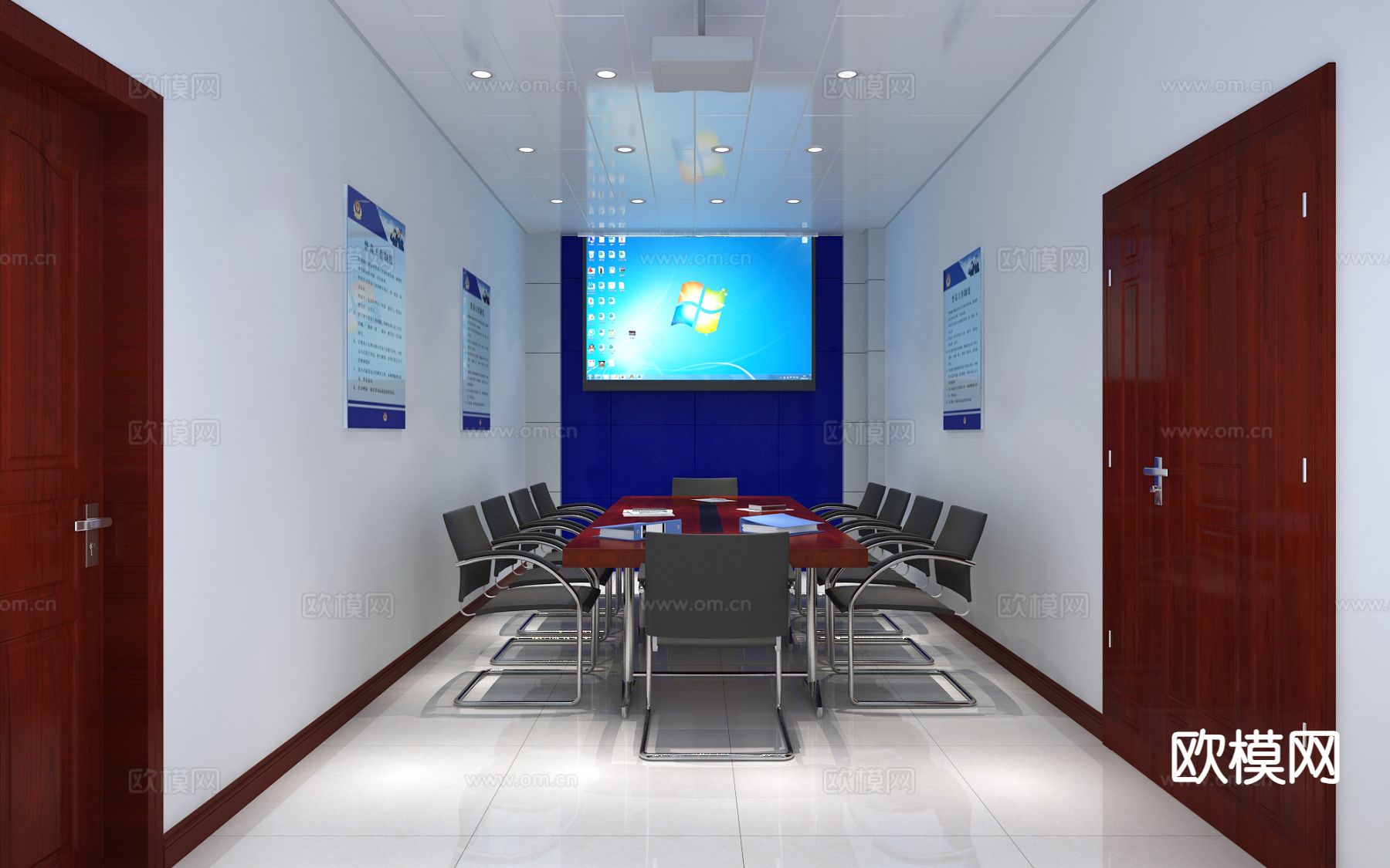 现代公安局 警务厅3d模型下载（渲染图2）