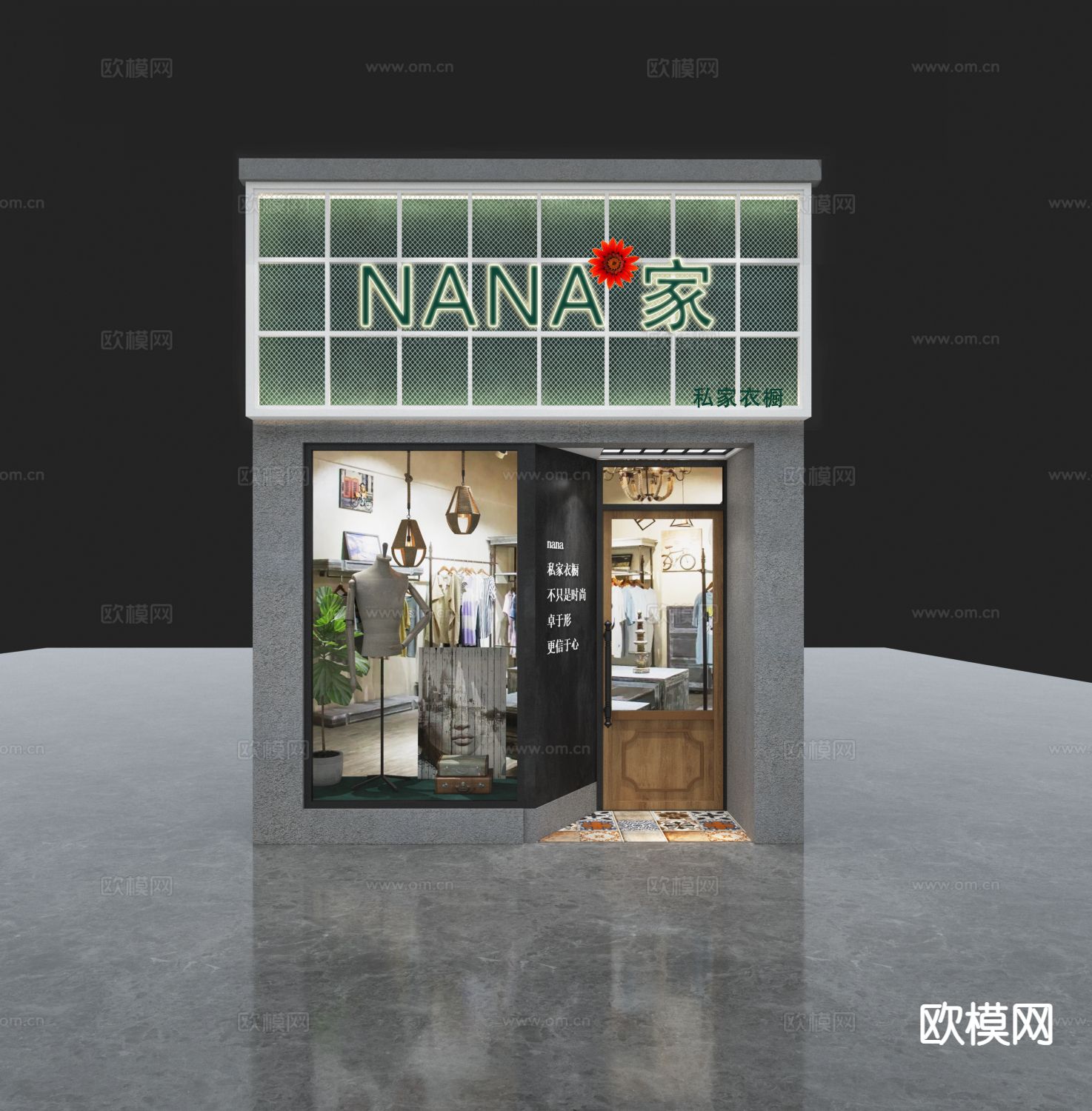 服装店门头 店铺门面3d模型