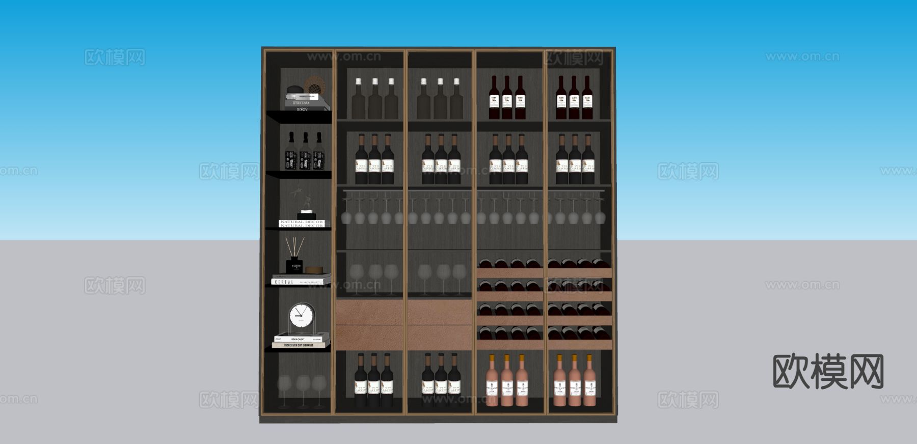 陈设 酒柜su模型下载