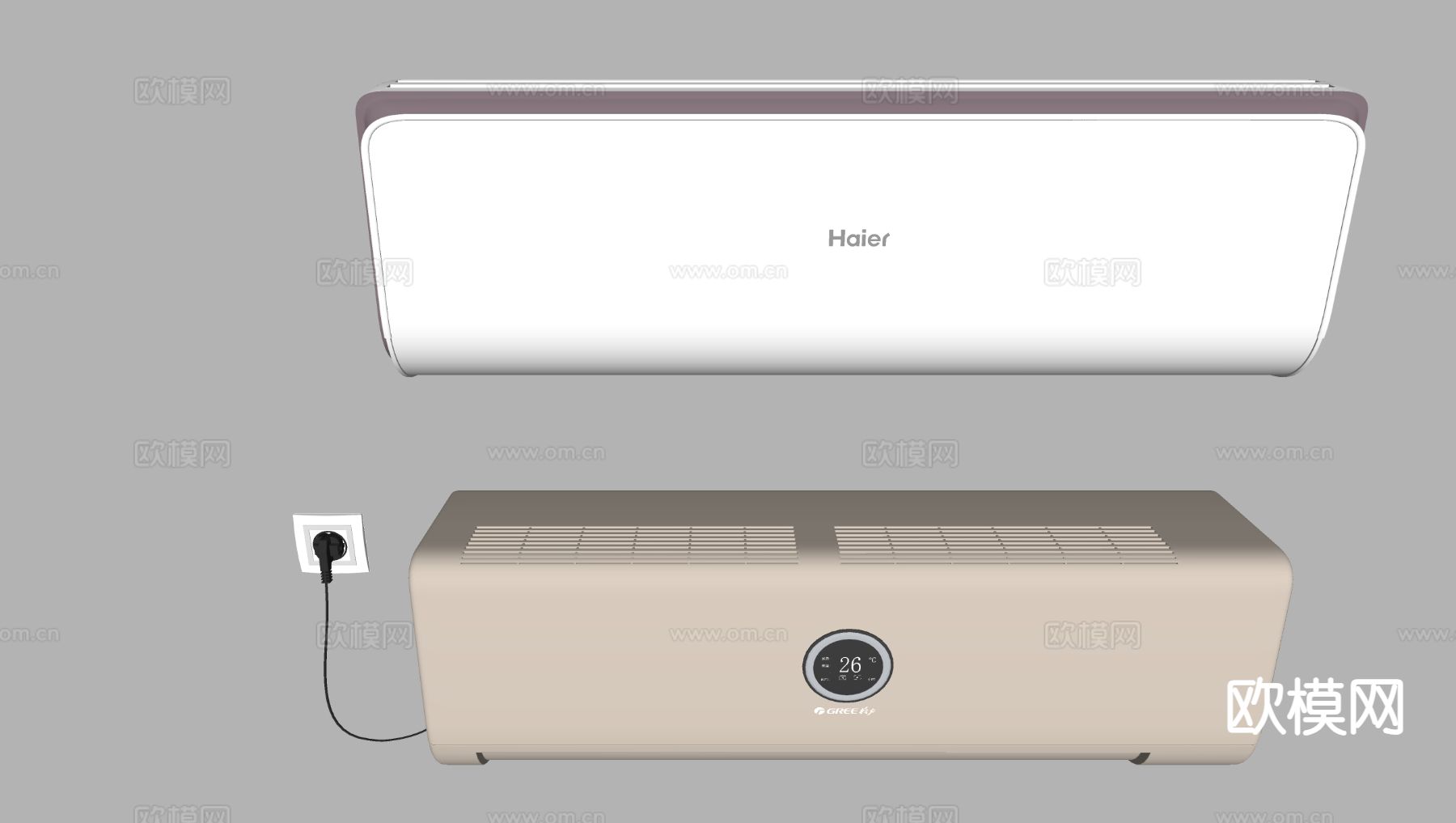 空调挂机 壁挂空调su模型