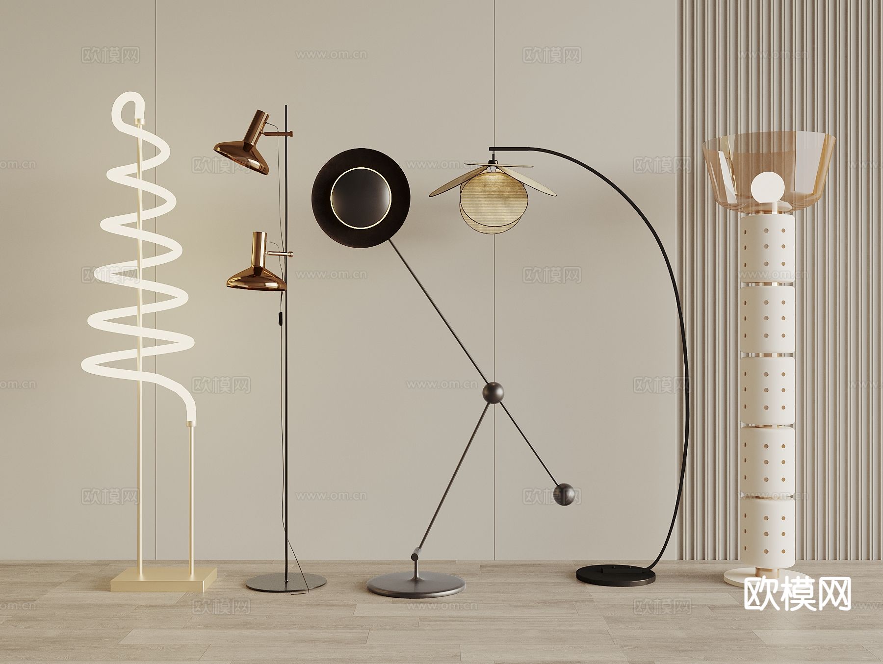 现代落地灯3d模型下载