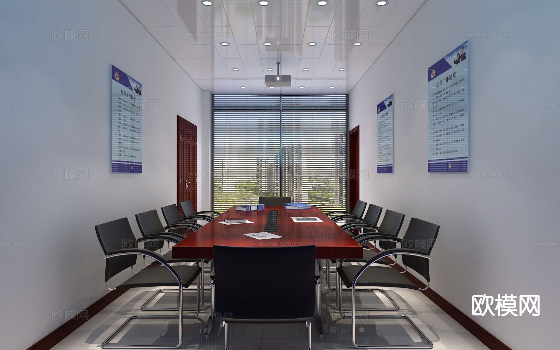 现代公安局 警务厅3d模型下载（渲染图4）