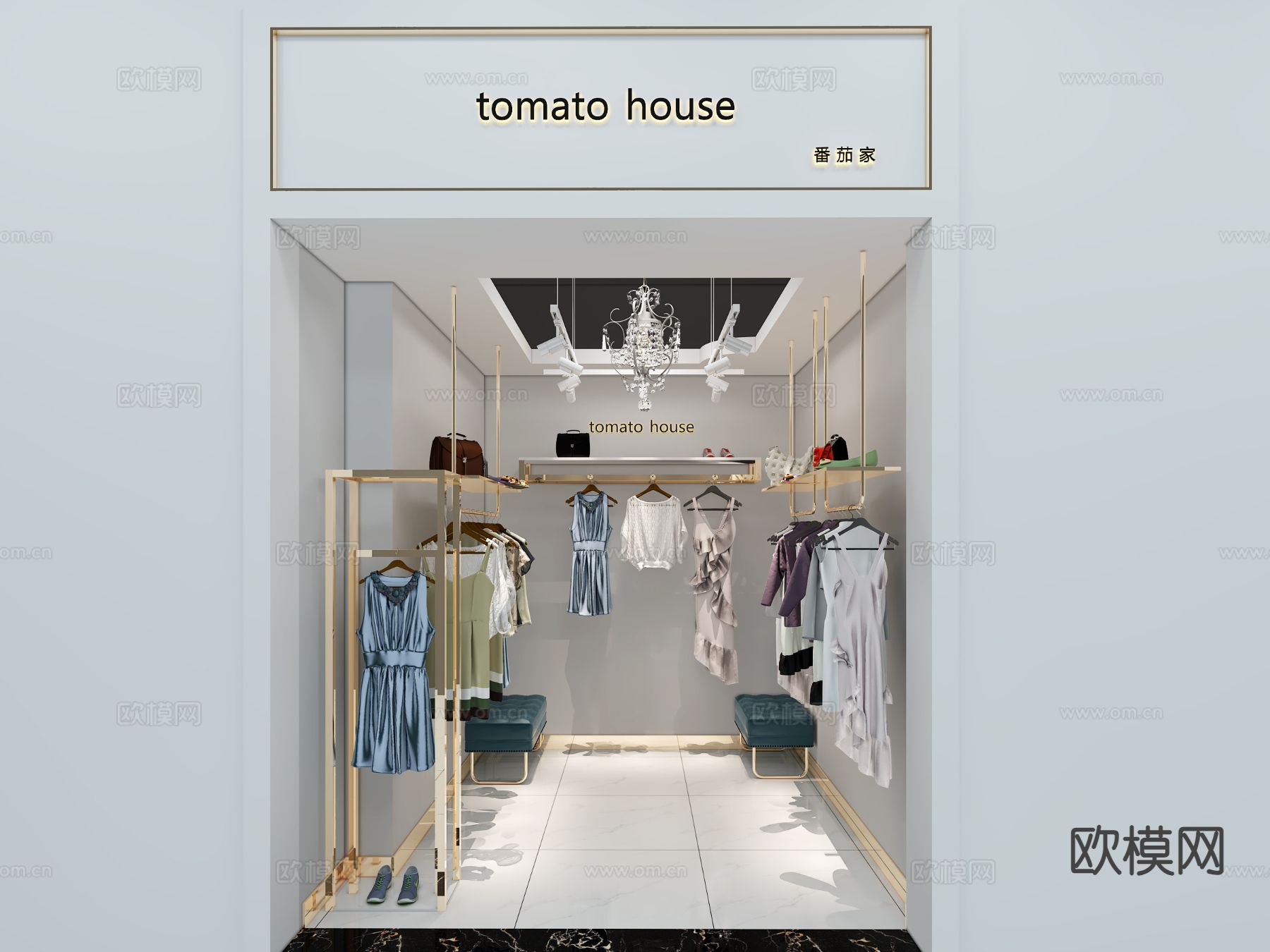 现代服装店 女装店3d模型