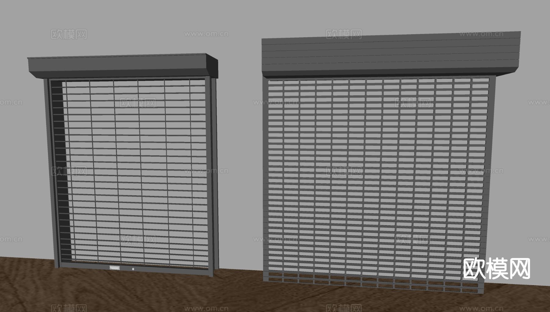 现代卷帘门卷闸门 仓库门 车库门su模型