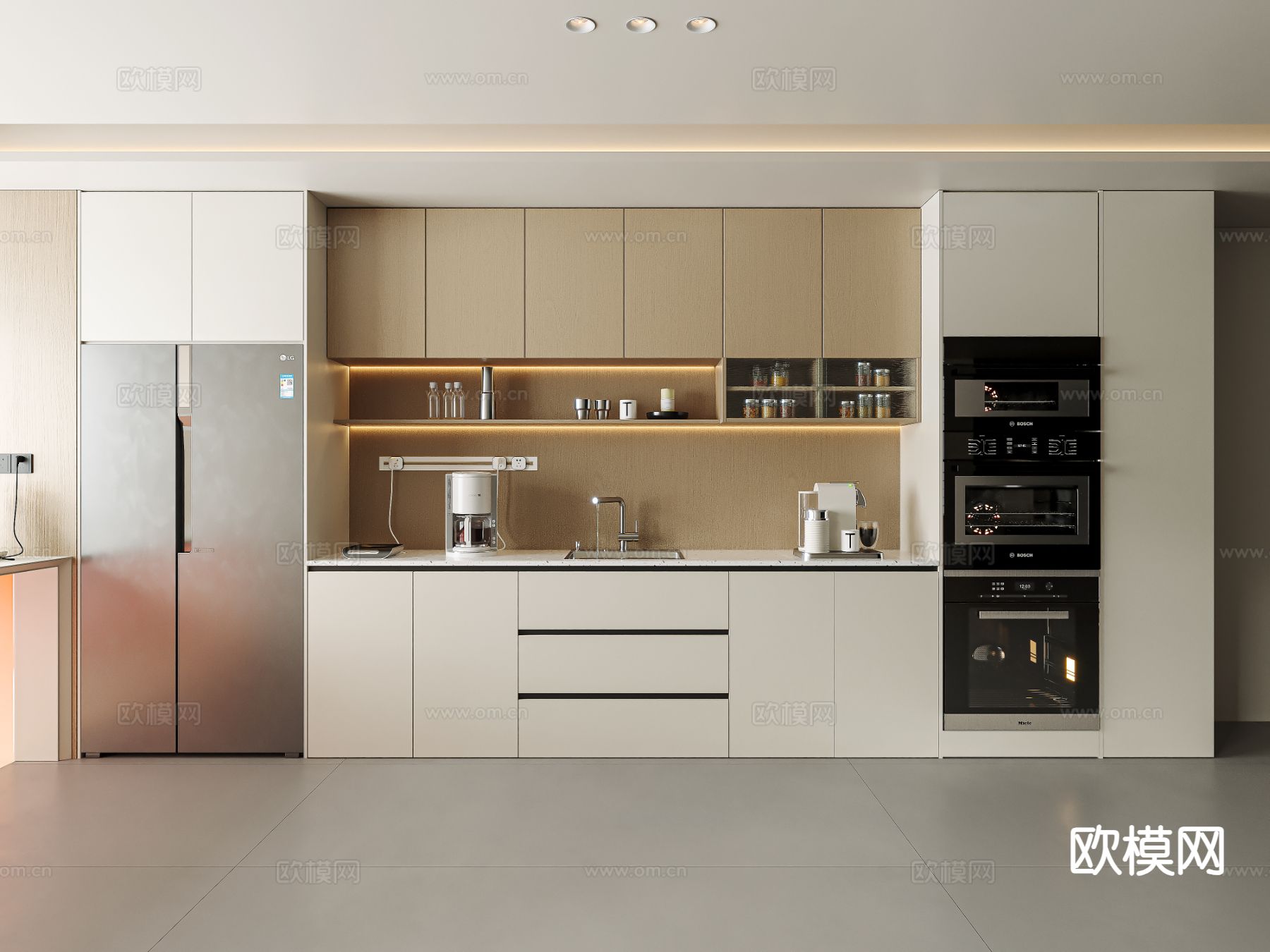 现代餐边柜3d模型下载