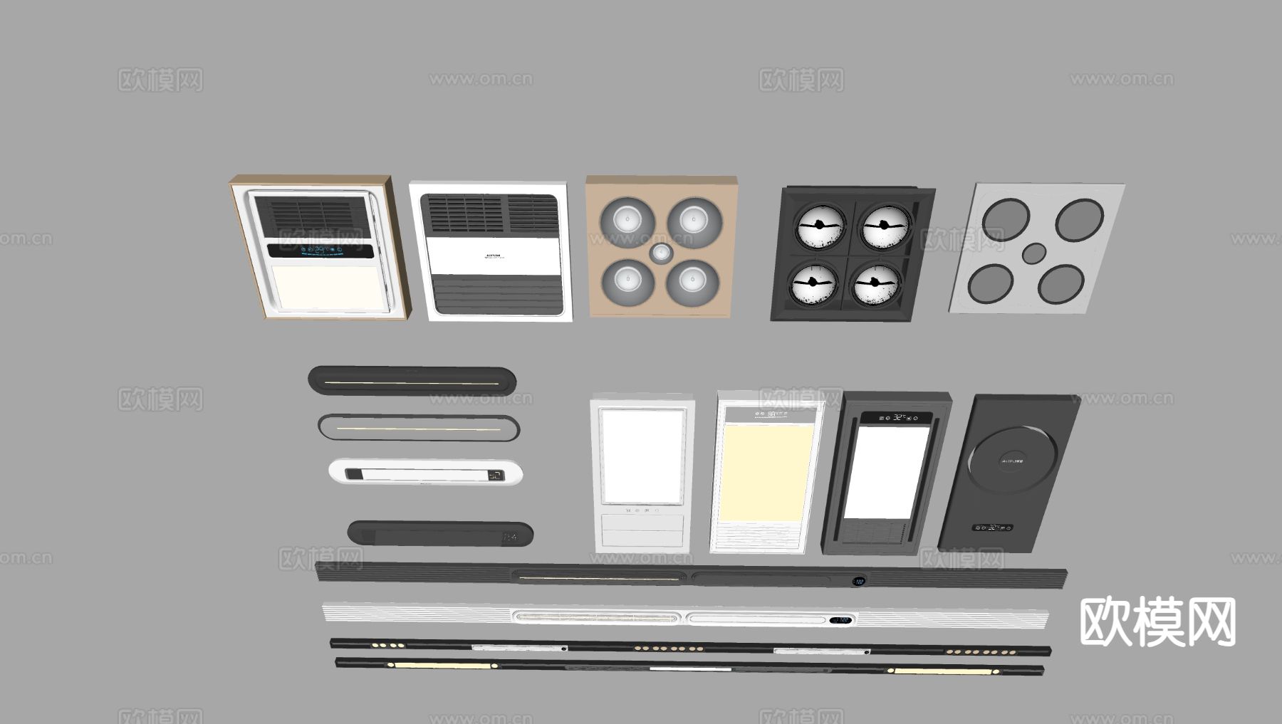 浴霸排风取暖器 浴霸出风口su模型