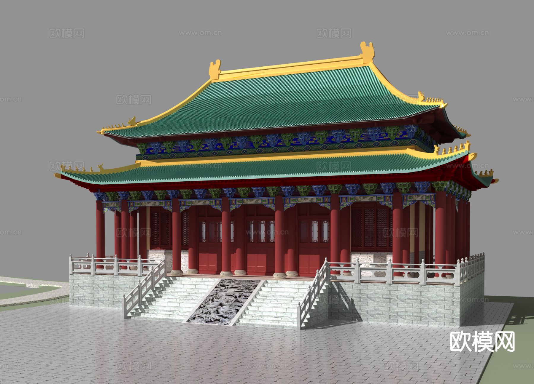 中式古建 寺庙3d模型