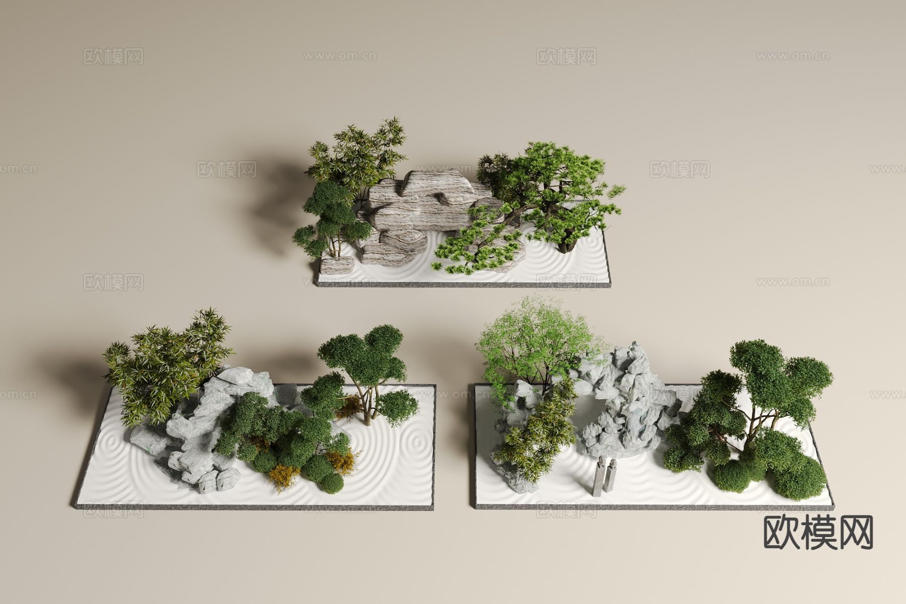 假山水景 庭院景观小品3d模型