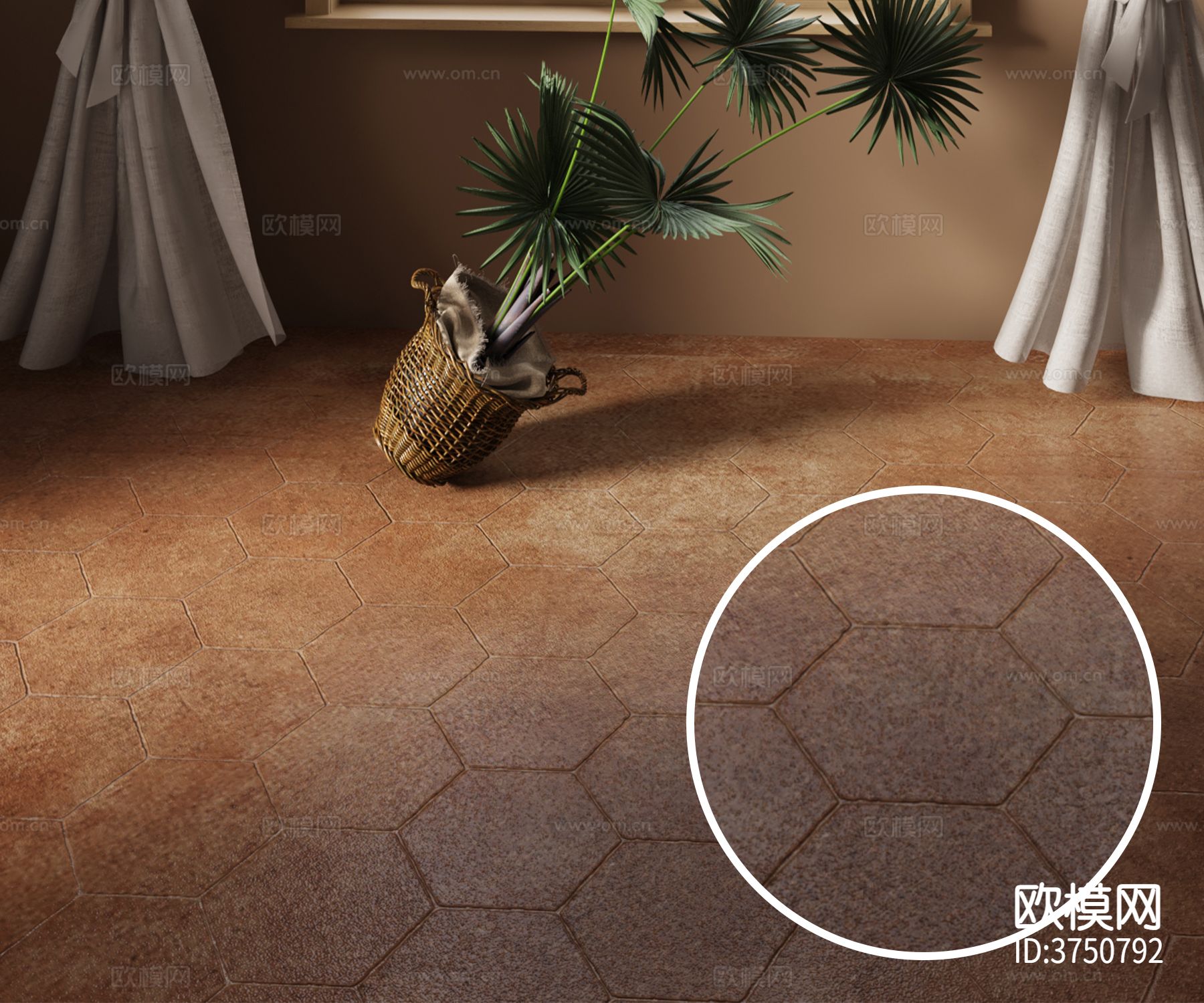 六角砖 地砖材质下载