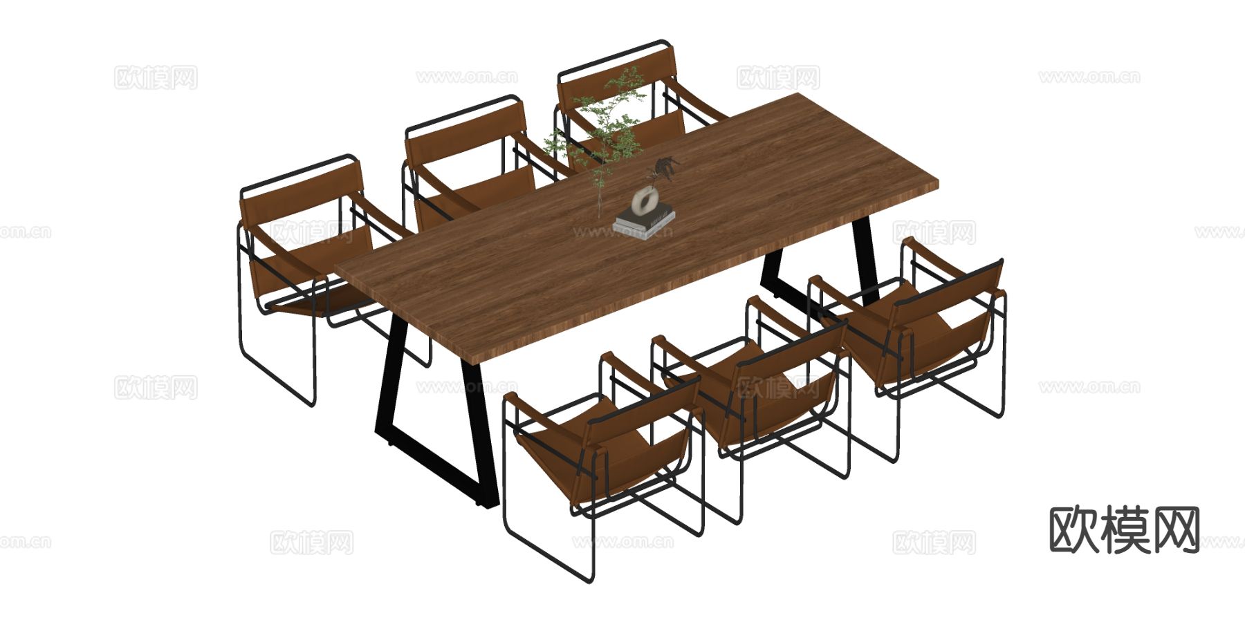 现代休闲桌椅 餐桌椅su模型