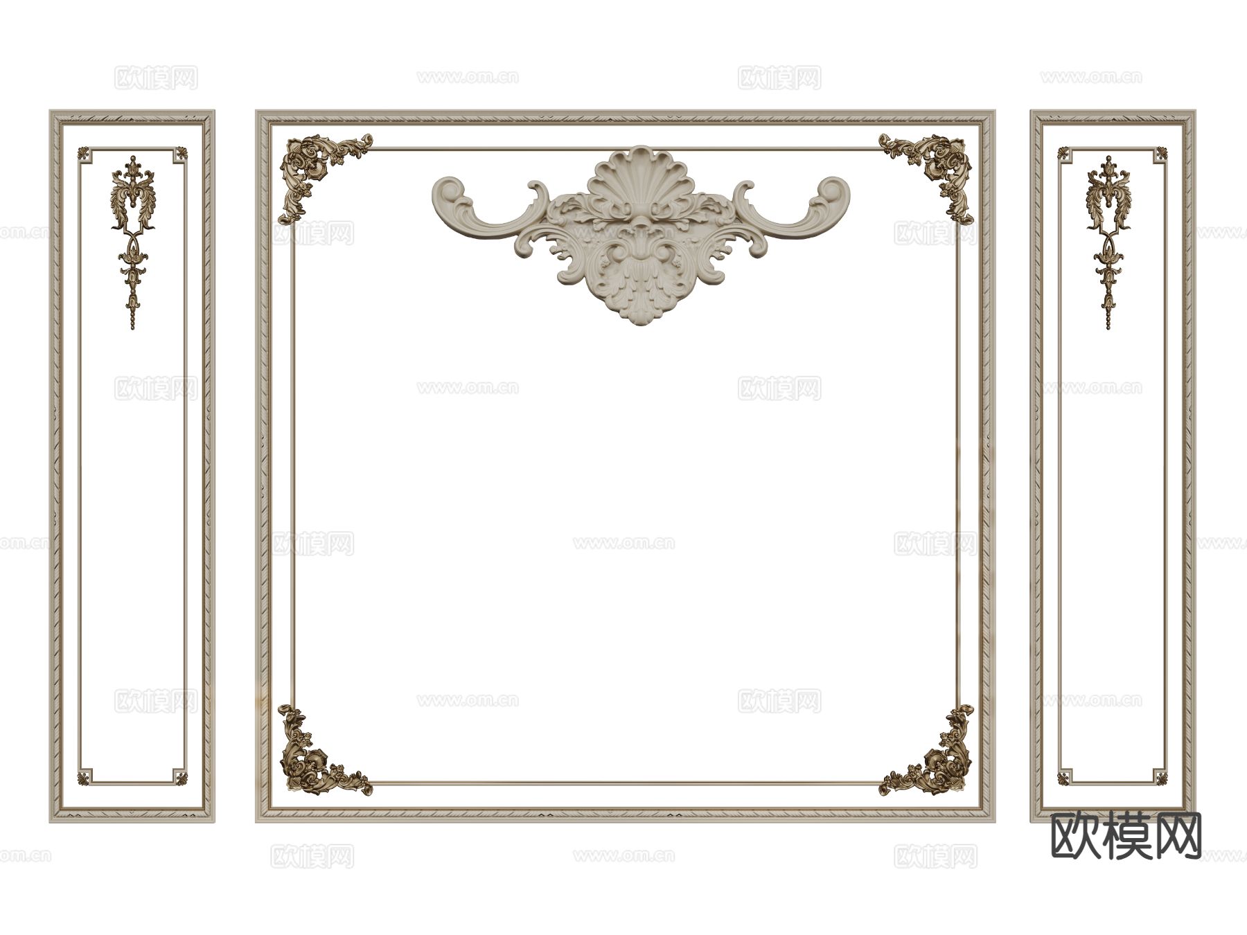 法式线条 雕花线条 石膏线3d模型