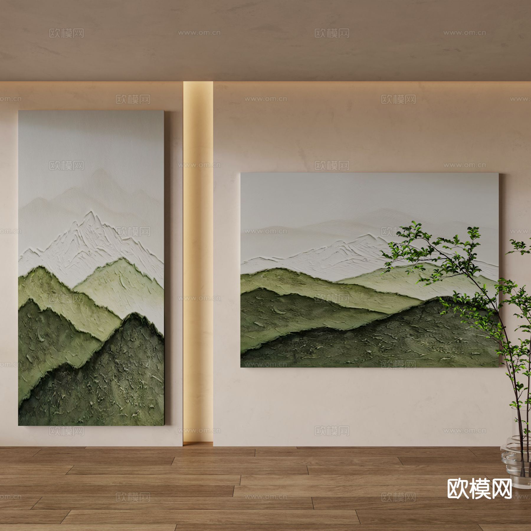 现代油画 风景画 装饰画3d模型