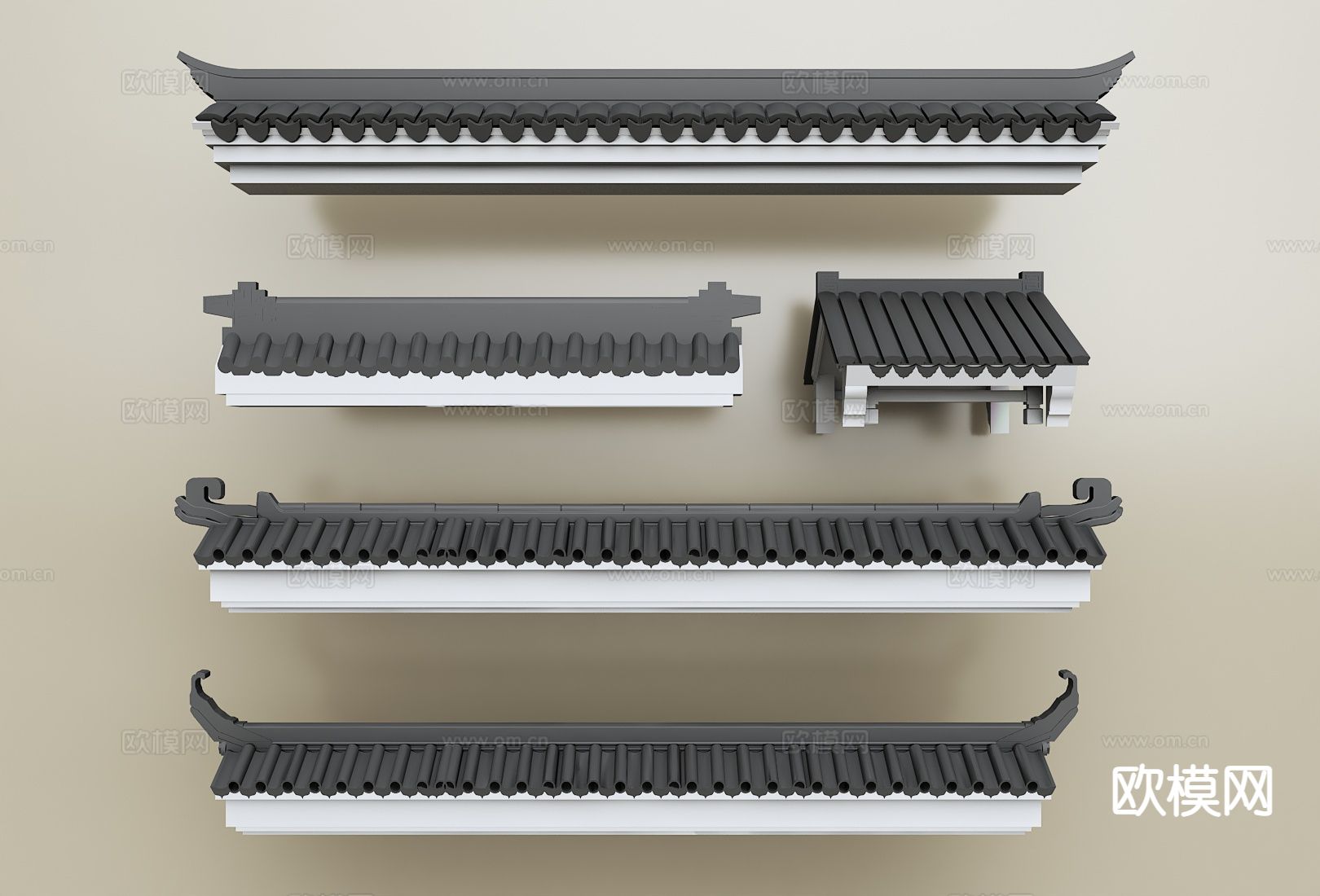 中式屋顶 古建屋顶 屋檐 飞檐3d模型