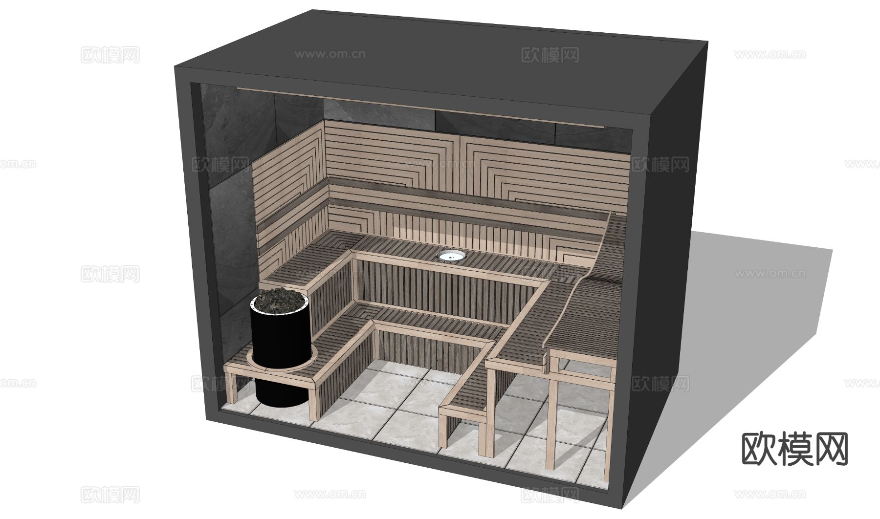 现代家居桑拿房su模型