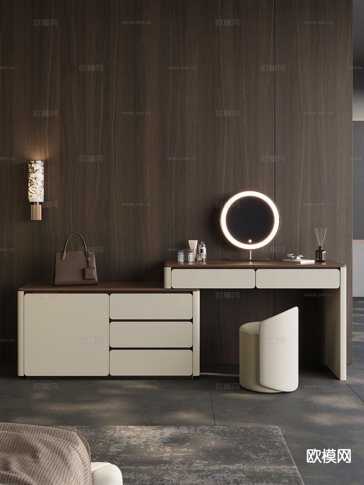 意式梳妆台3d模型下载（渲染图1）
