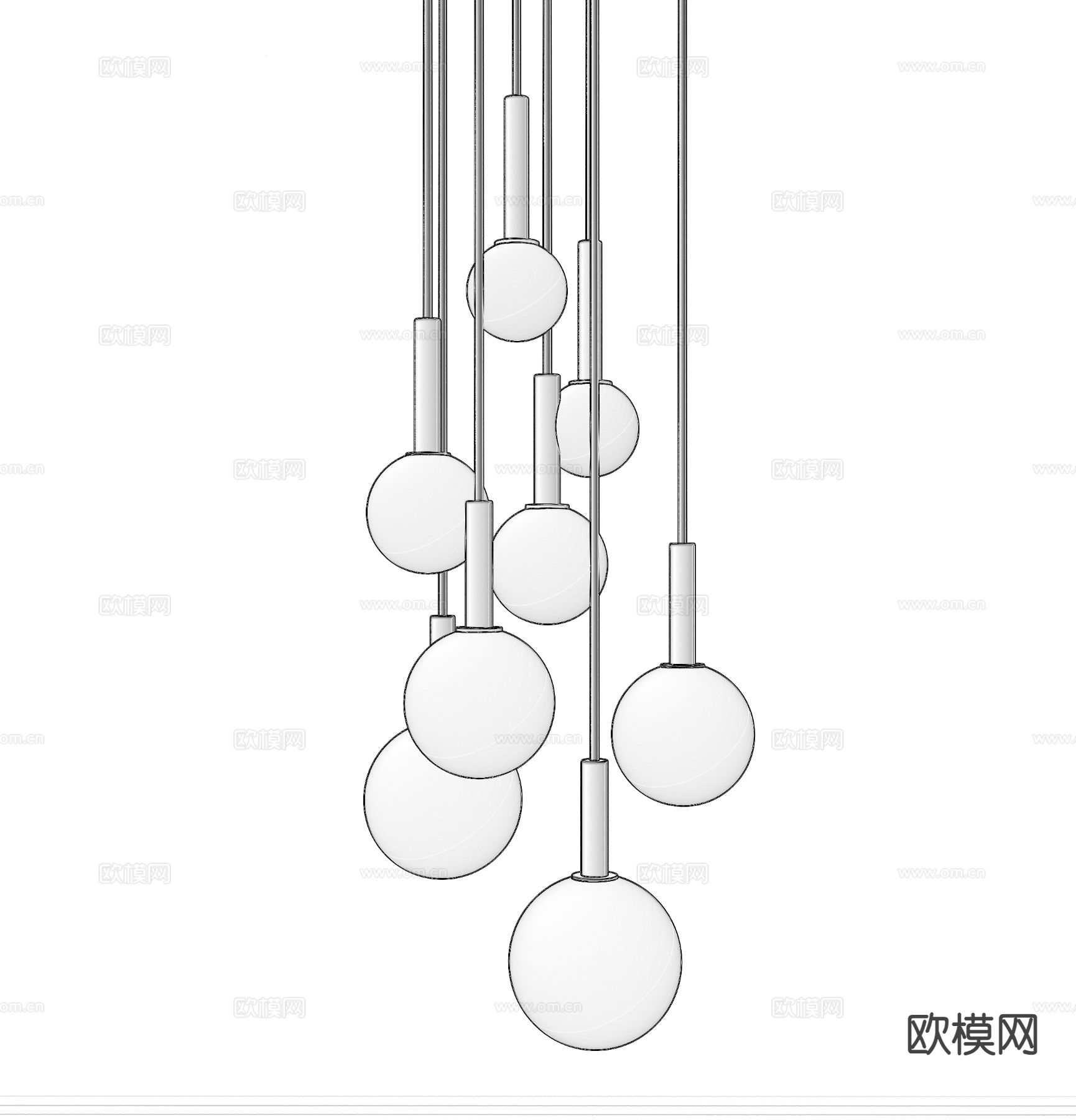 轻奢小吊灯 床头小吊灯3d模型