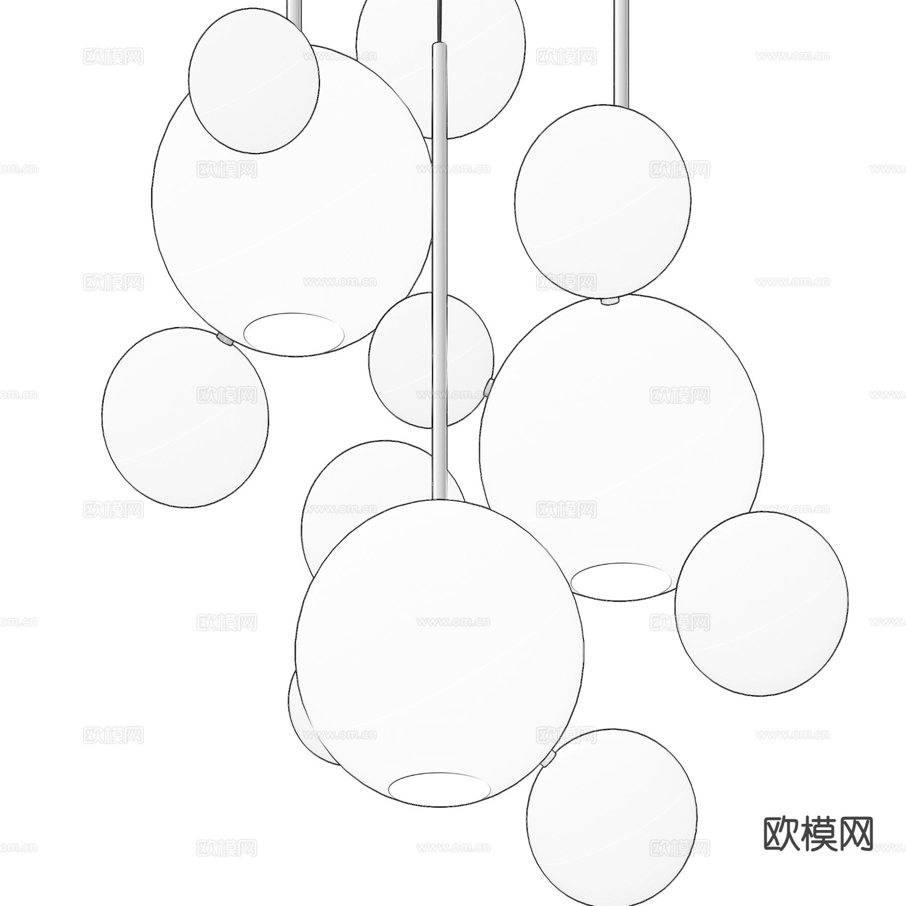 轻奢小吊灯 床头小吊灯3d模型