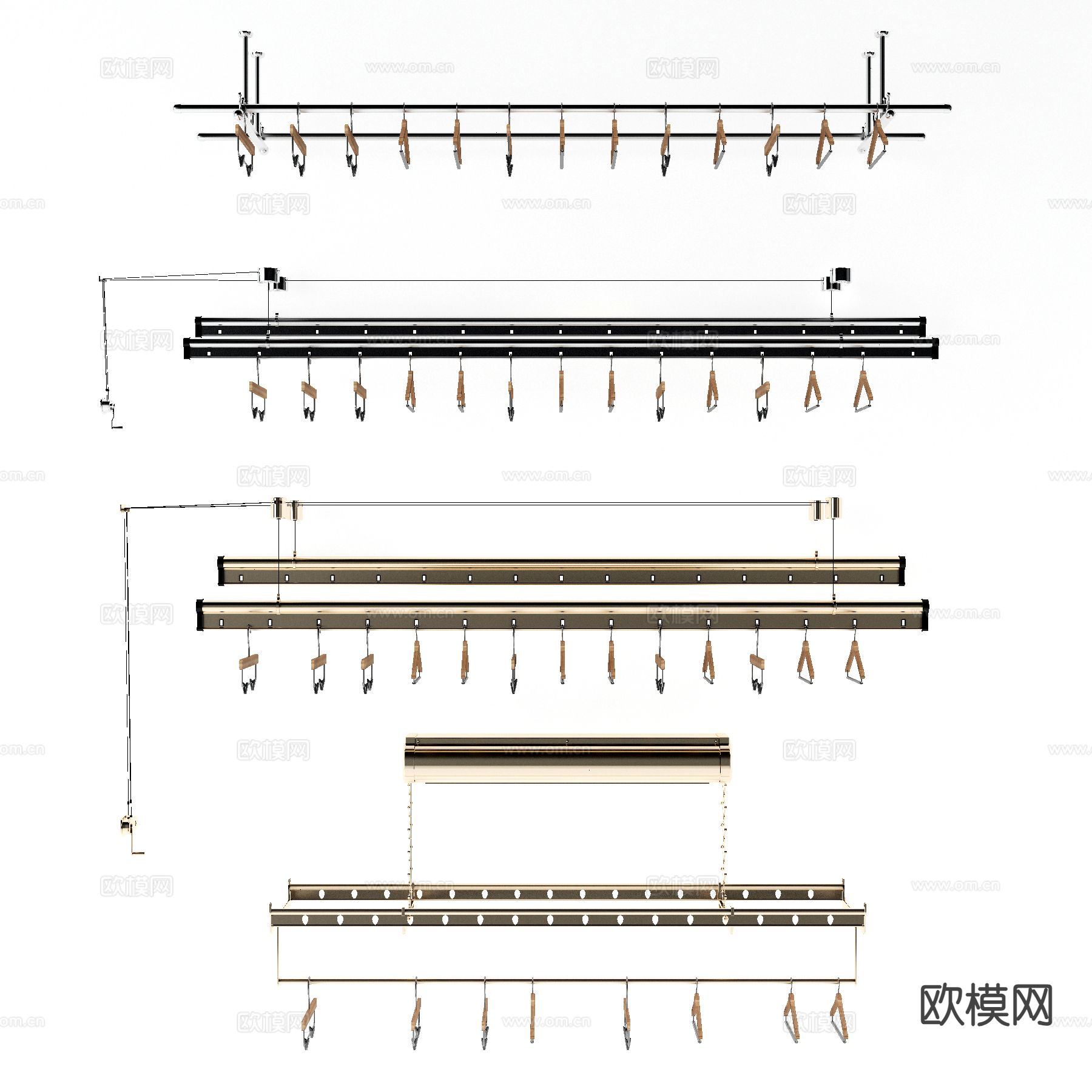 金属晾衣架 升降晾衣架 电动晾衣架3d模型