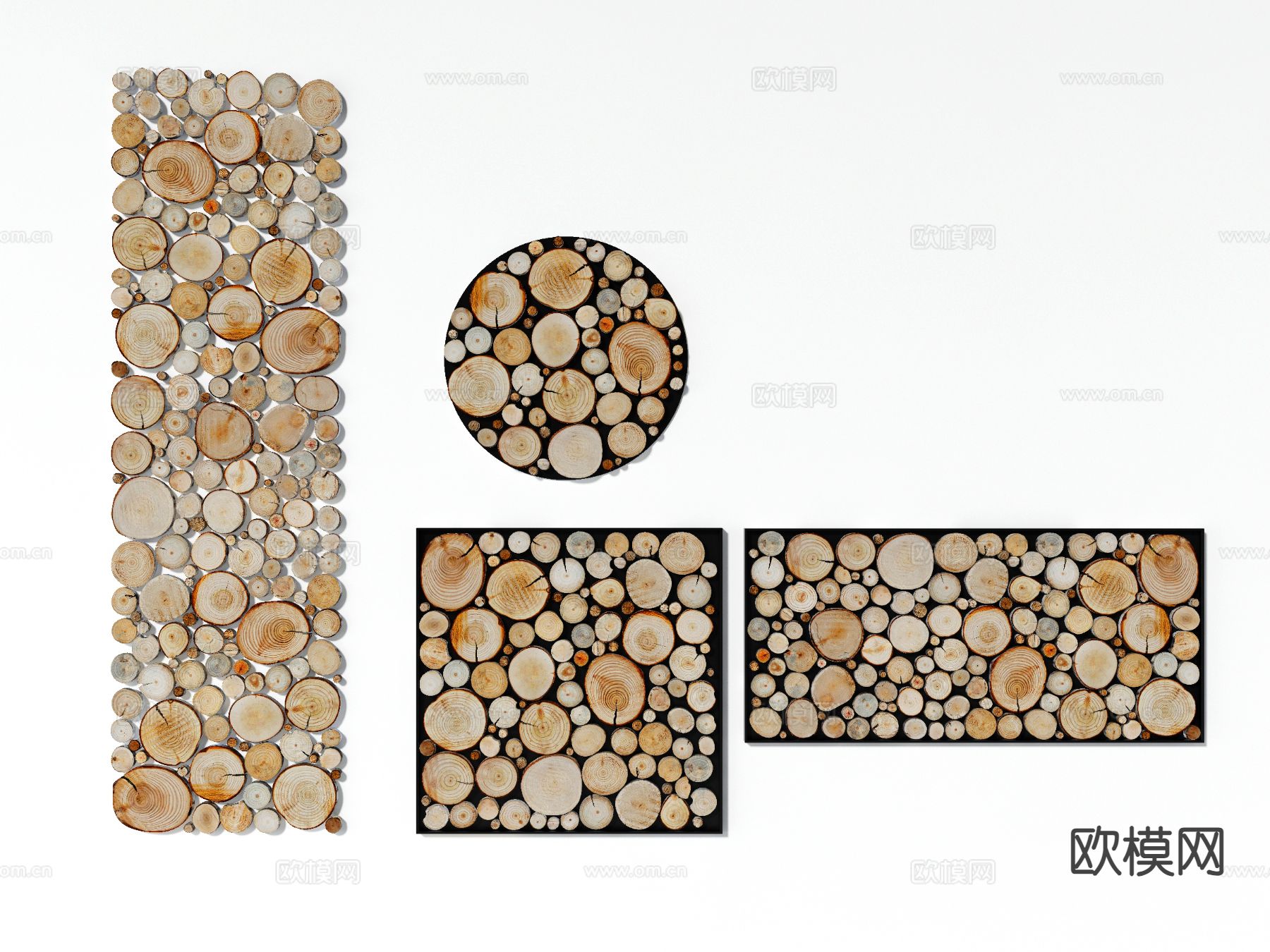 原木风挂饰 墙饰 木头挂饰3d模型