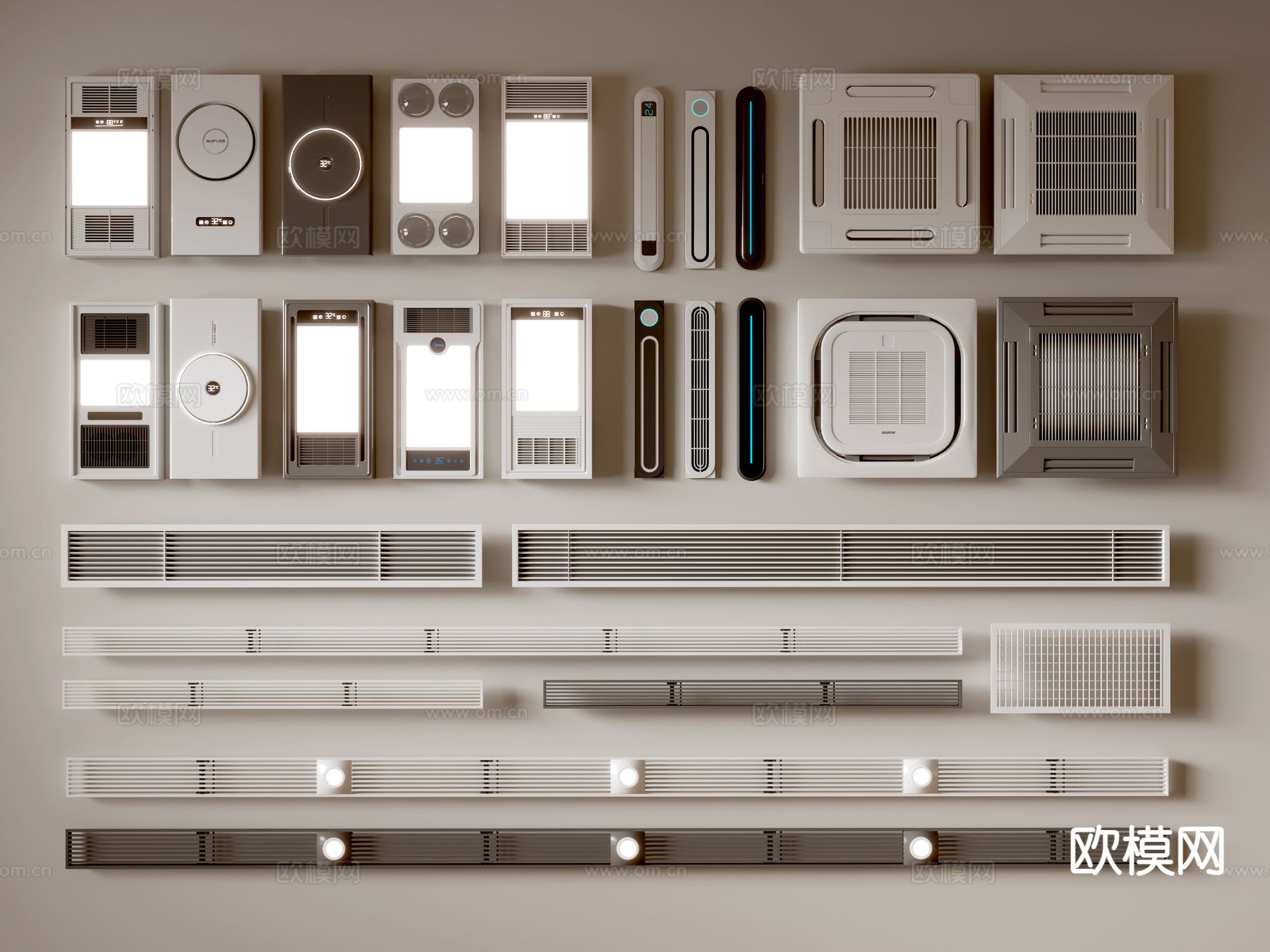 空调风口 浴霸 暖风机 集成浴霸3d模型