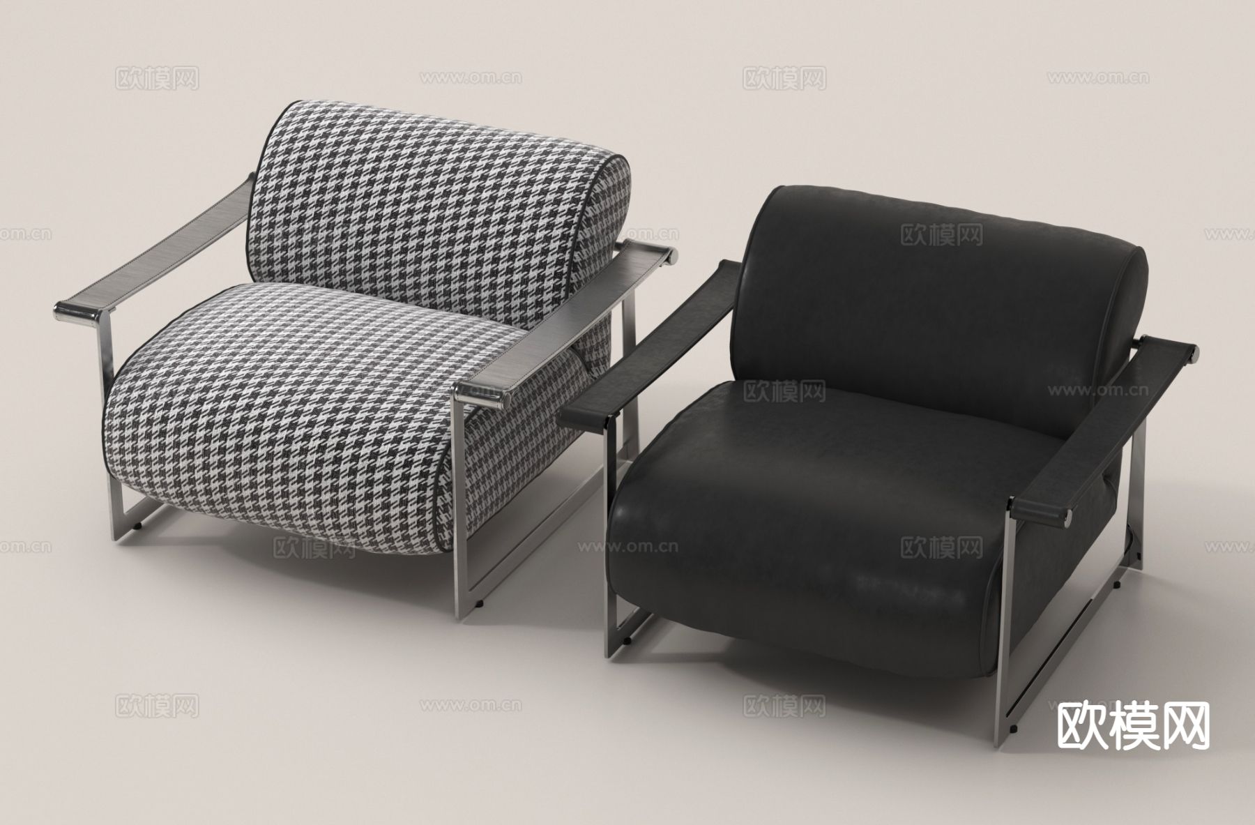 现代单人沙发su模型下载（渲染图2）