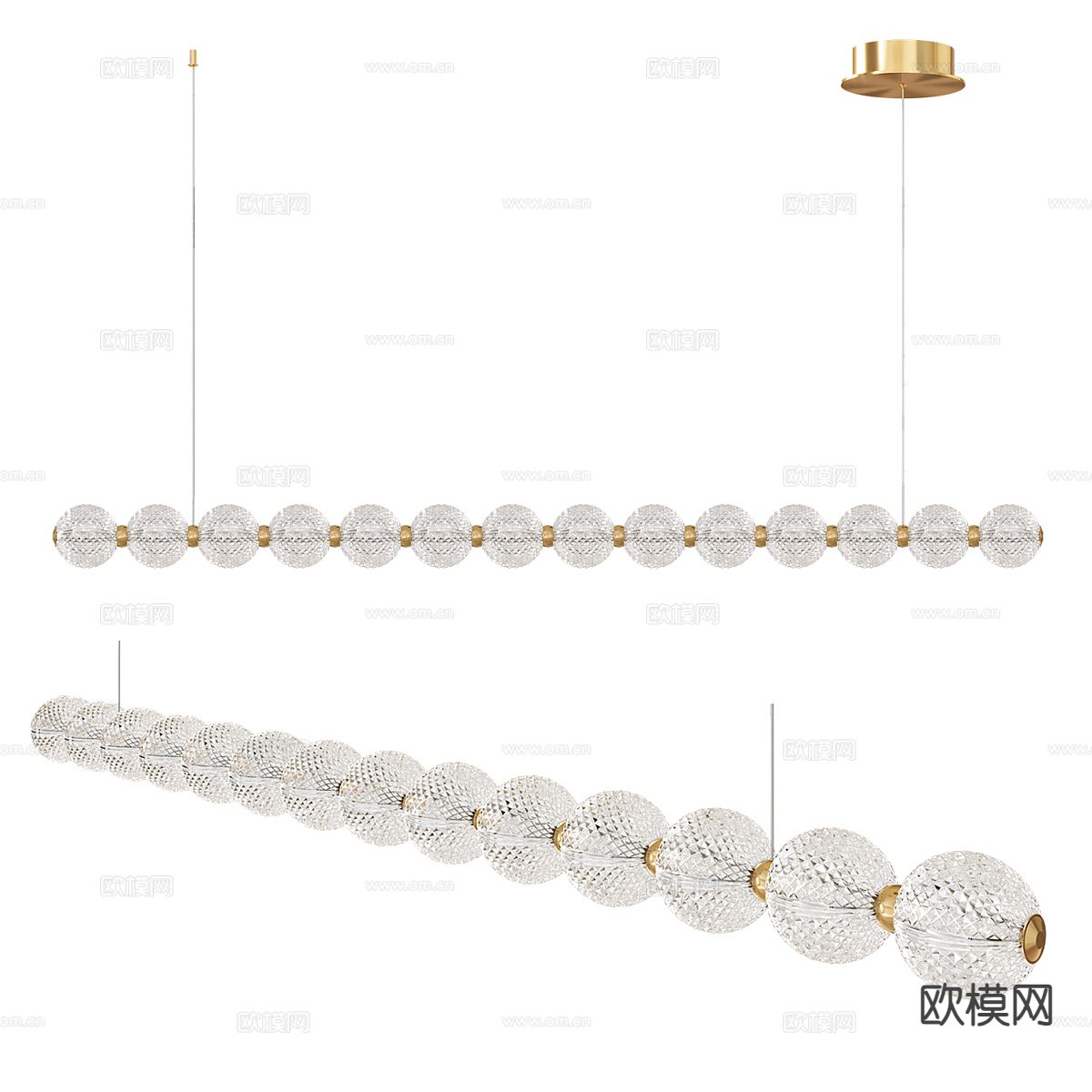 现代长吊灯 一字型吊灯3d模型