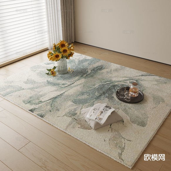 现代地毯 方毯3d模型下载
