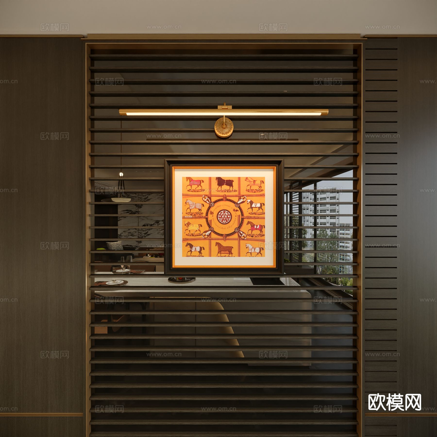 中古风艺术画 爱玛仕挂画 装饰画3d模型