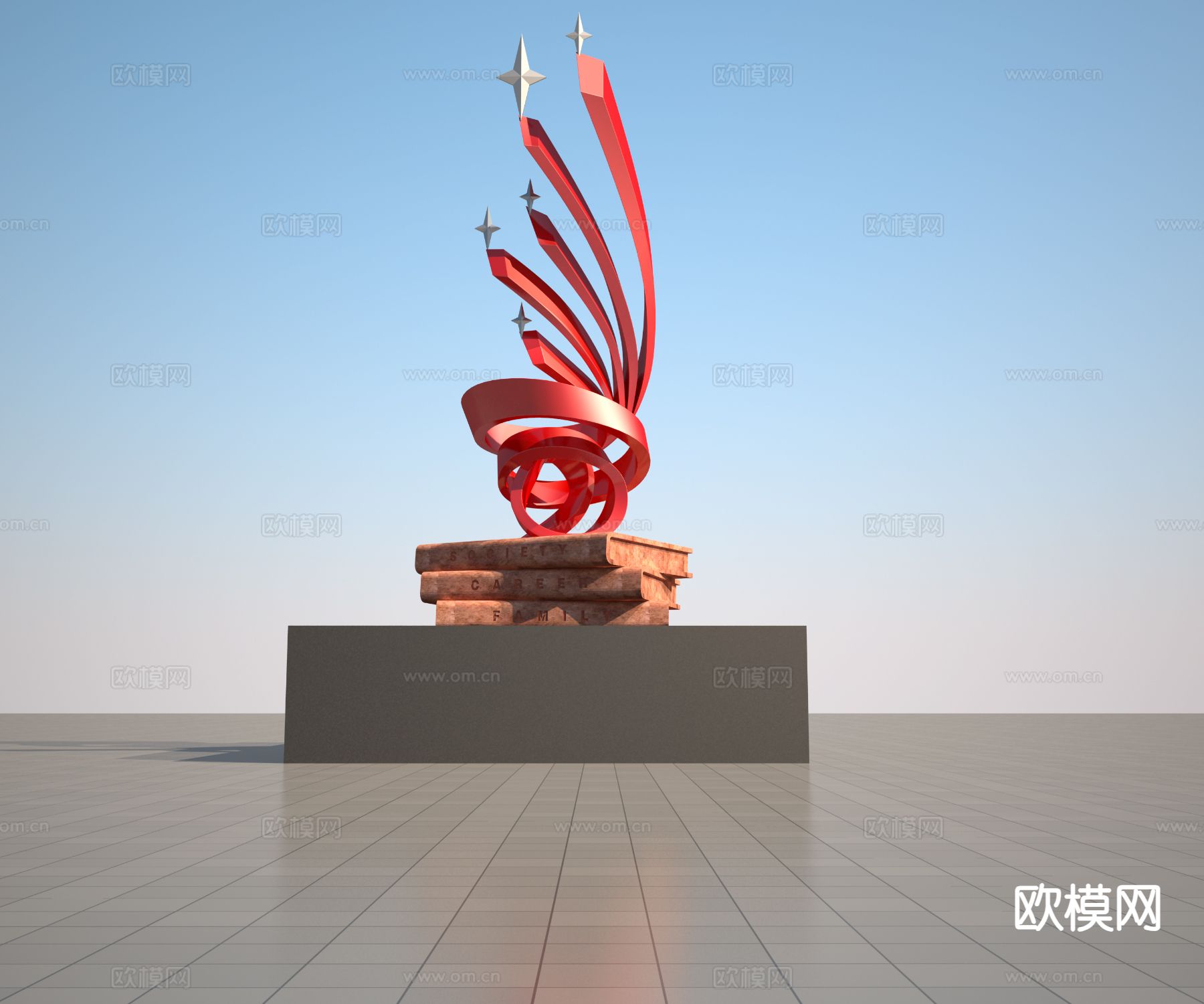 飘带雕塑 景观雕塑3d模型